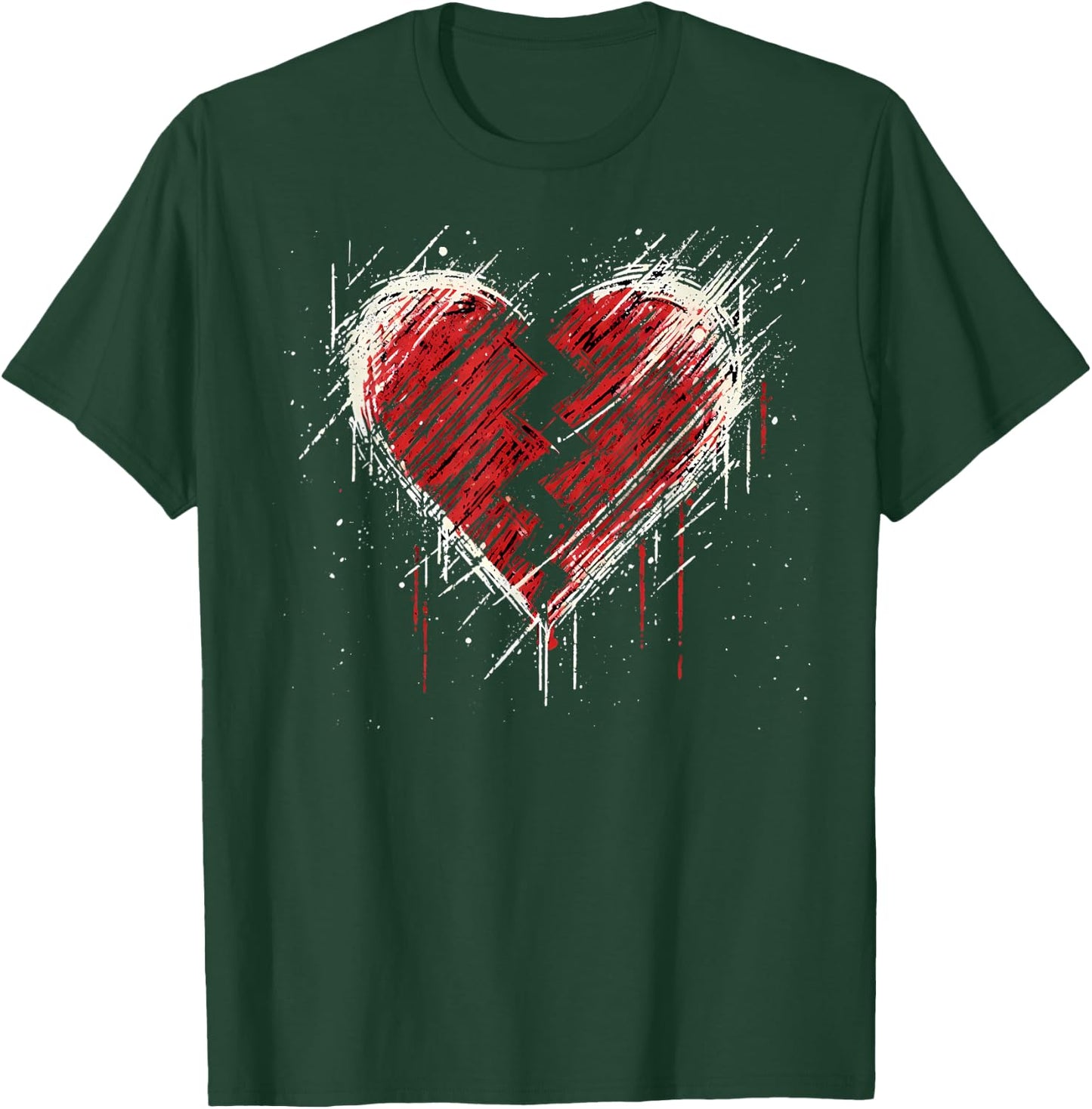 Broken Heart. Alternative Grunge Goth Rock Emo Valentine , Black, S T-Shirt - T-Shirt | Forest