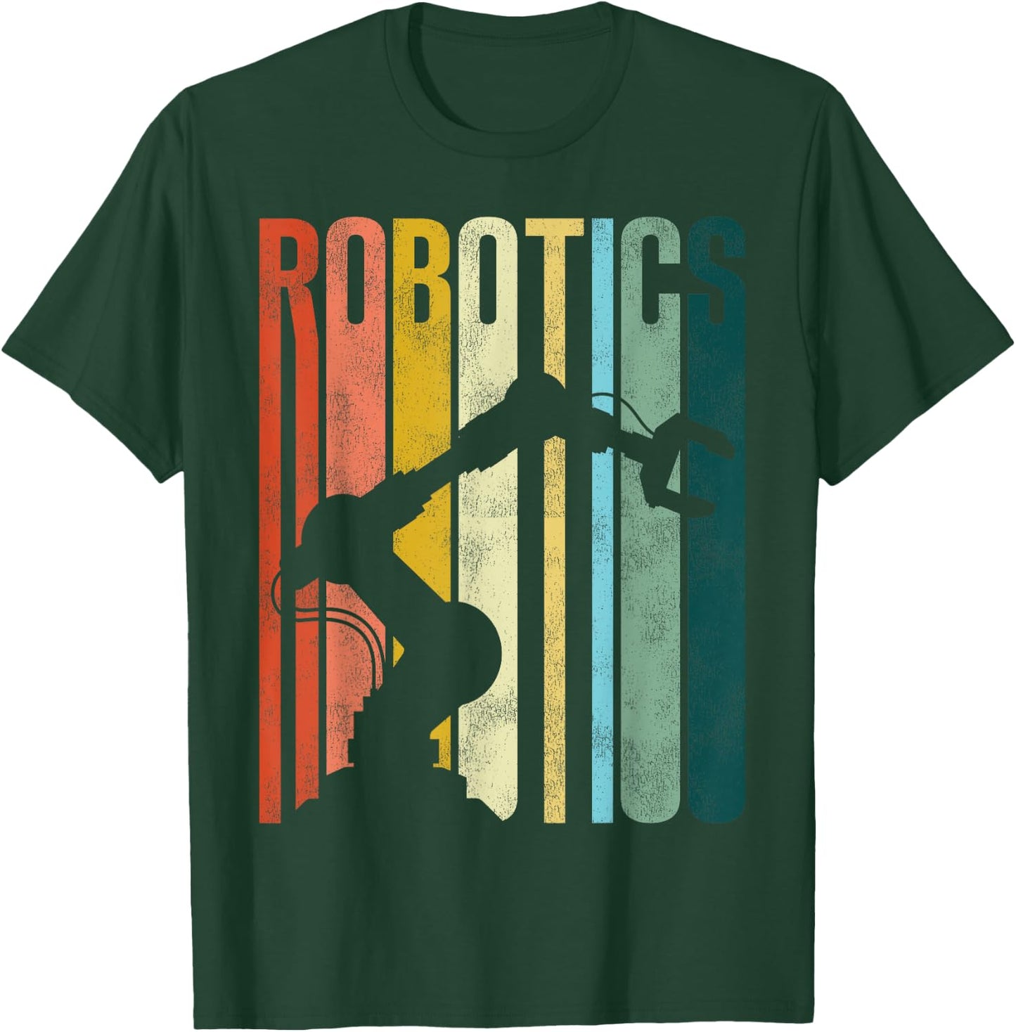 Robot Robotics Engineer Retro Vintage Robotics T-Shirt - T-Shirt | Forest