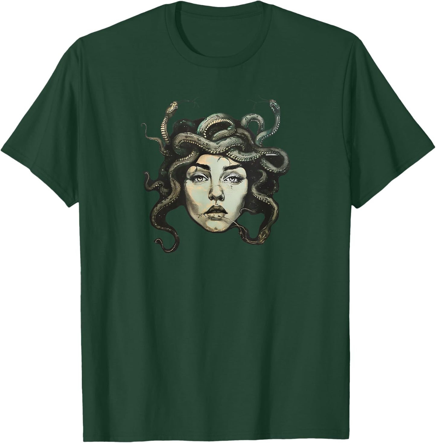 Female Gaze Staring Petrify Medusa T-Shirt - T-Shirt | Forest