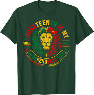 Juneteenth Shirt Lion Juneteenth is My Independence Day T-Shirt - T-Shirt | Forest