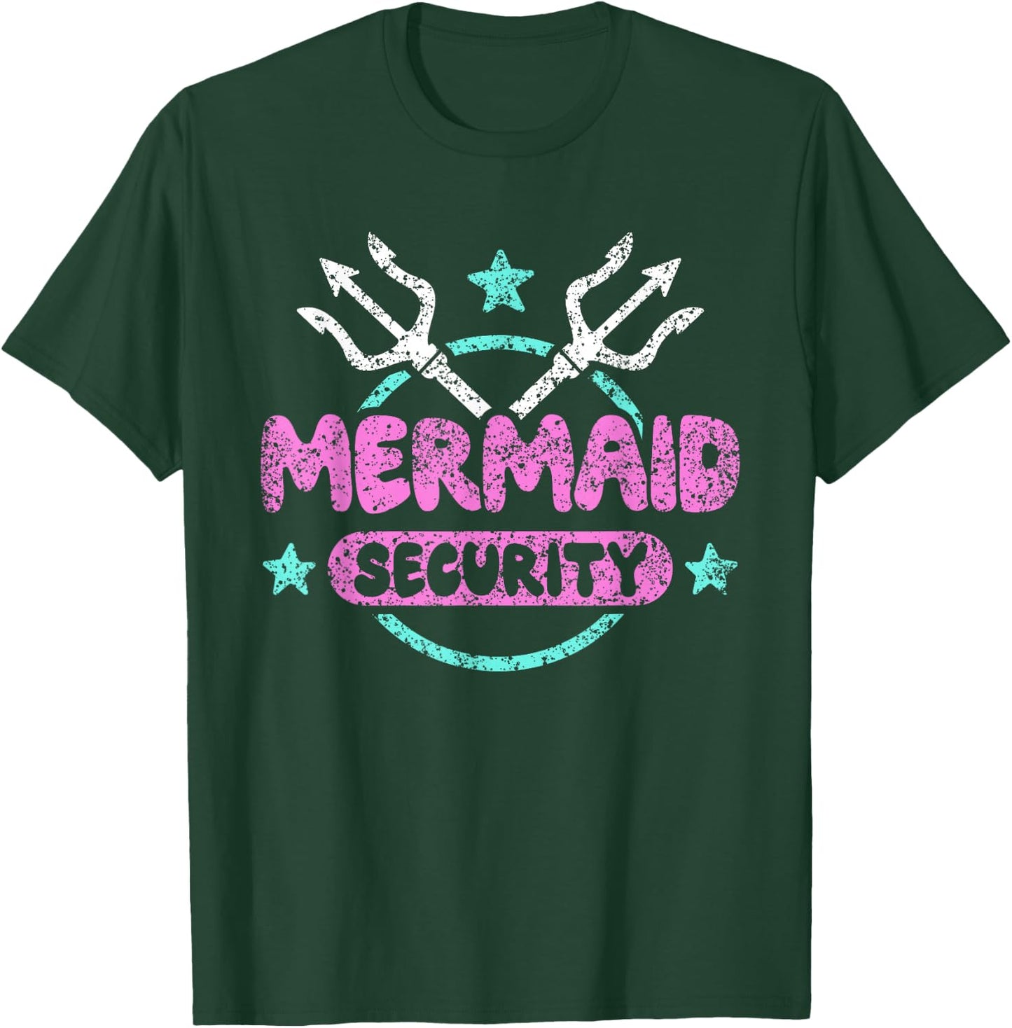 Mermaid Security Celebration Birthday Party Mermaid T-Shirt - T-Shirt | Forest