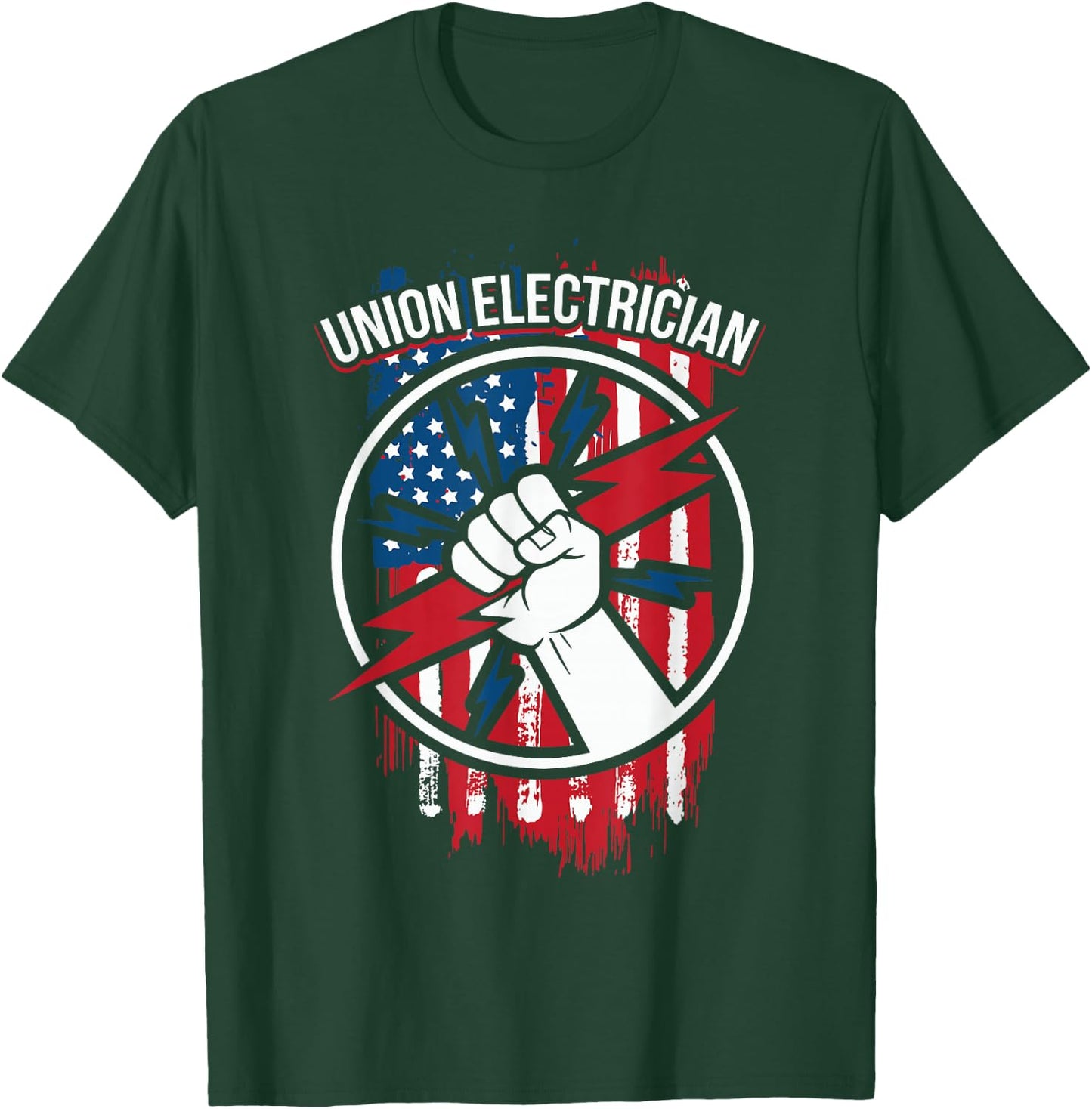 Union Electrician Shirt | Gifts for American Electricians T-Shirt - T-Shirt | Forest