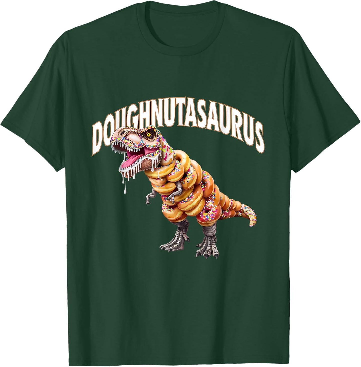 Donut Dino T-Rex Baking Dinosaur Funny Doughnut T-Shirt - T-Shirt | Forest