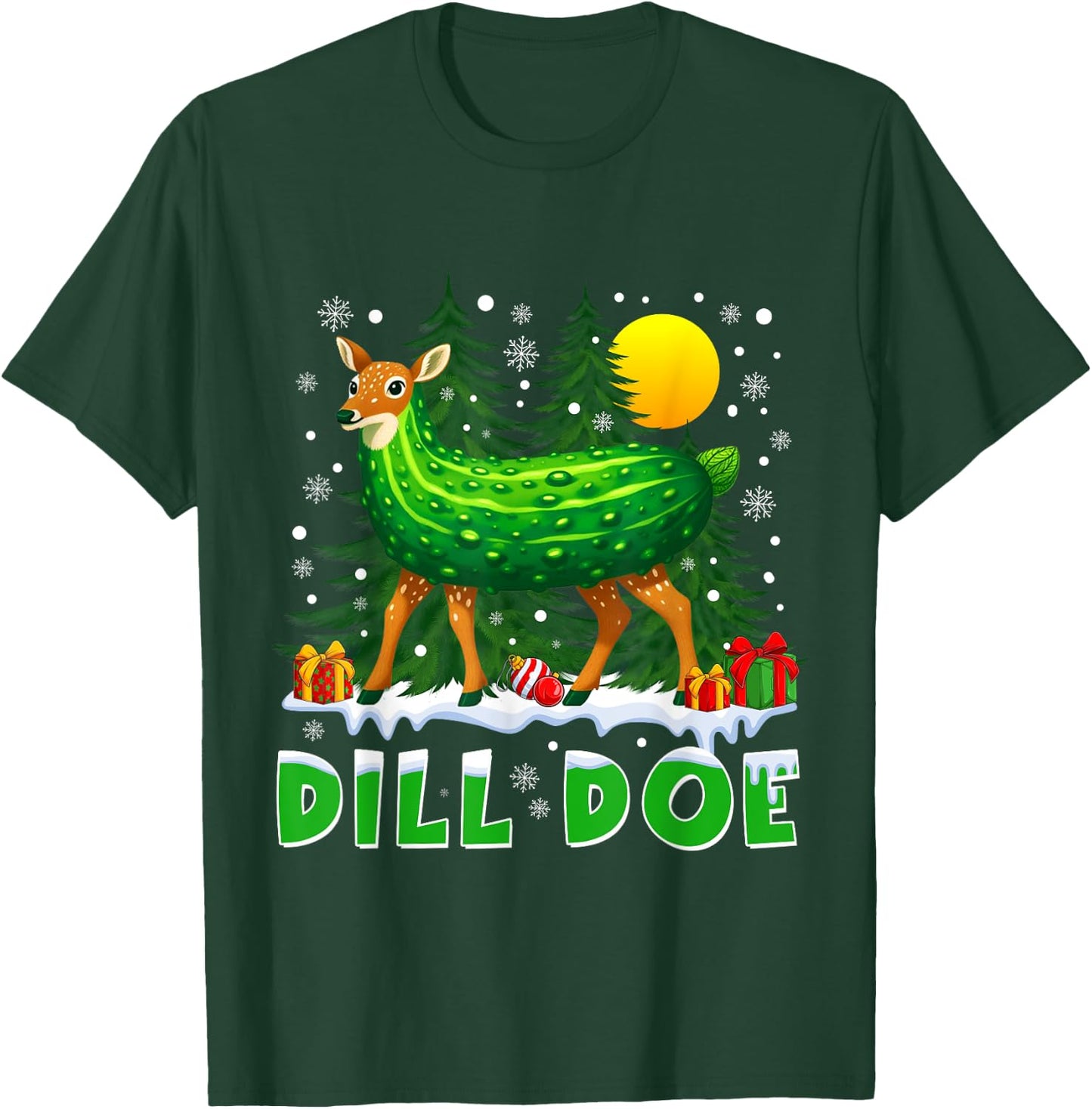 Dill Doe Pickle Funny Inappropriate Christmas Adult Humor T-Shirt - T-Shirt | Forest