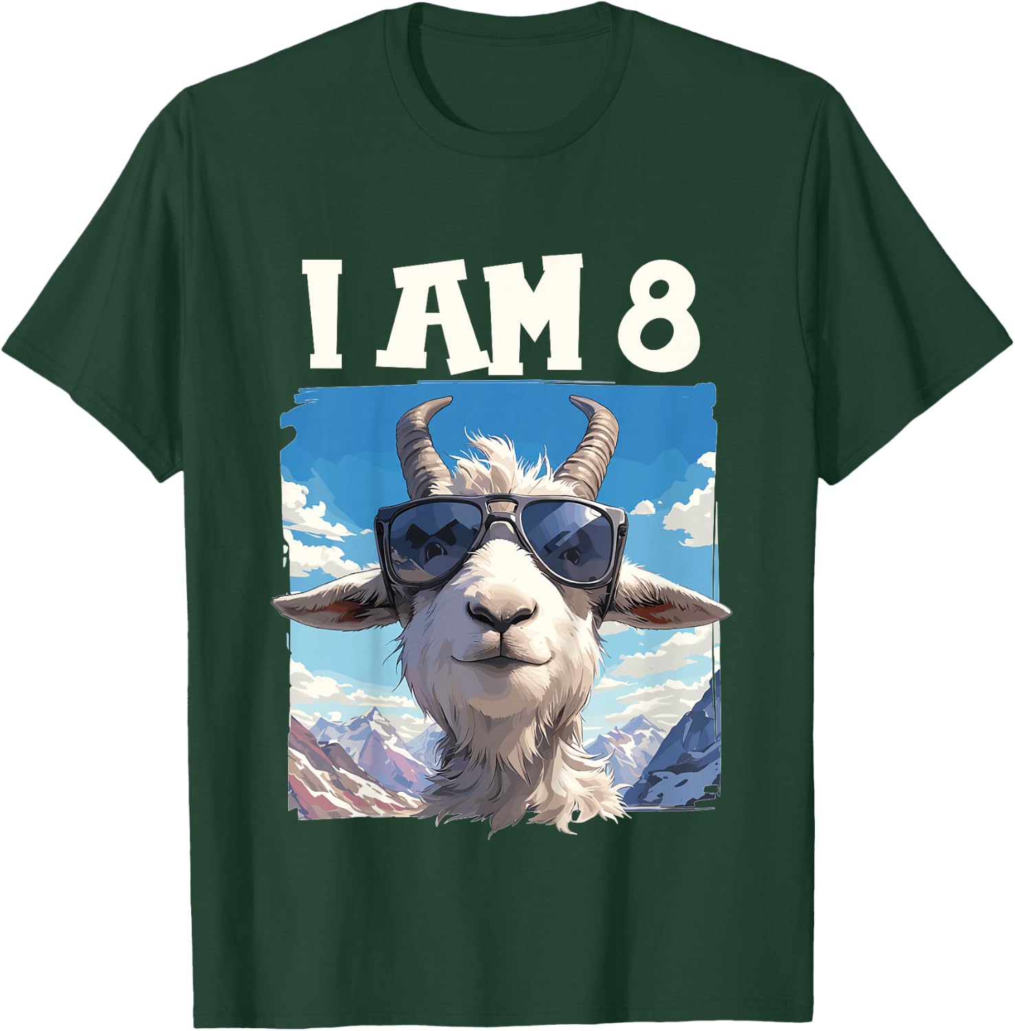 Kids 8 Years old 8 birthday Goats Boy Girl Goat T-Shirt - T-Shirt | Forest