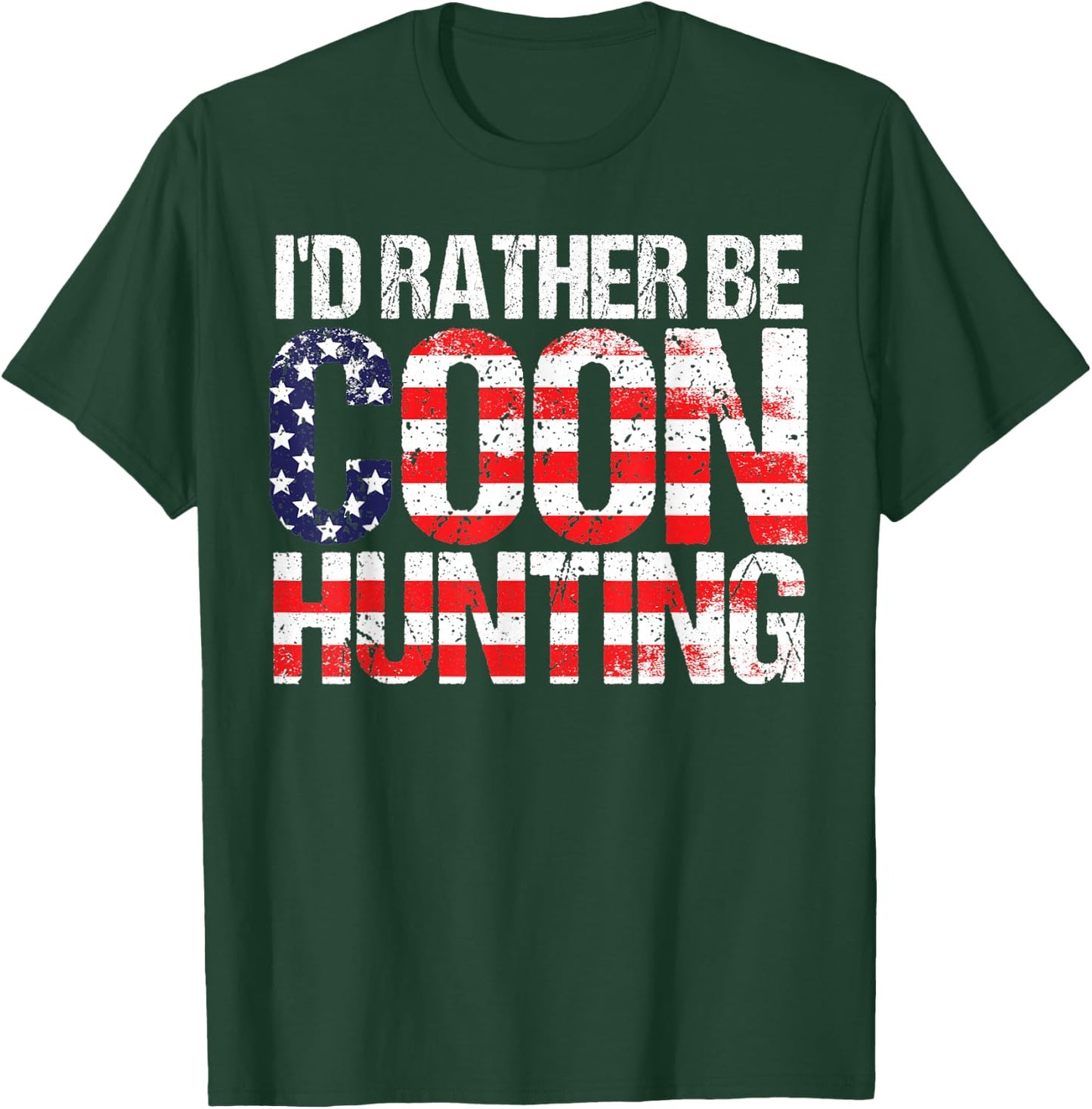 Coon Hunting Shirt American Flag Funny Raccoon Hunting T-Shirt - T-Shirt | Forest