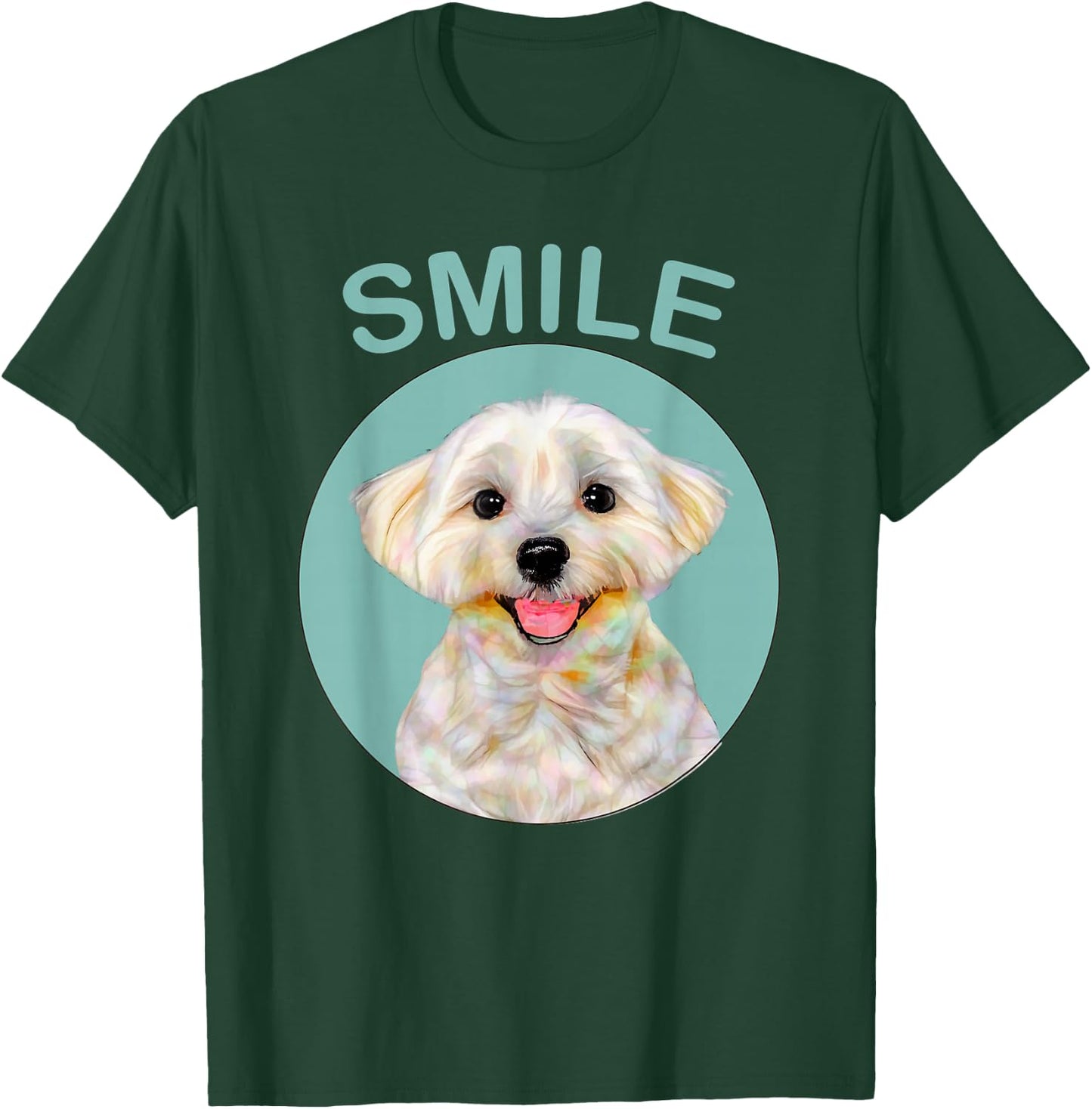 Funny Dog Shirt - Smiling Maltese Women Kids T-Shirt - T-Shirt | Forest