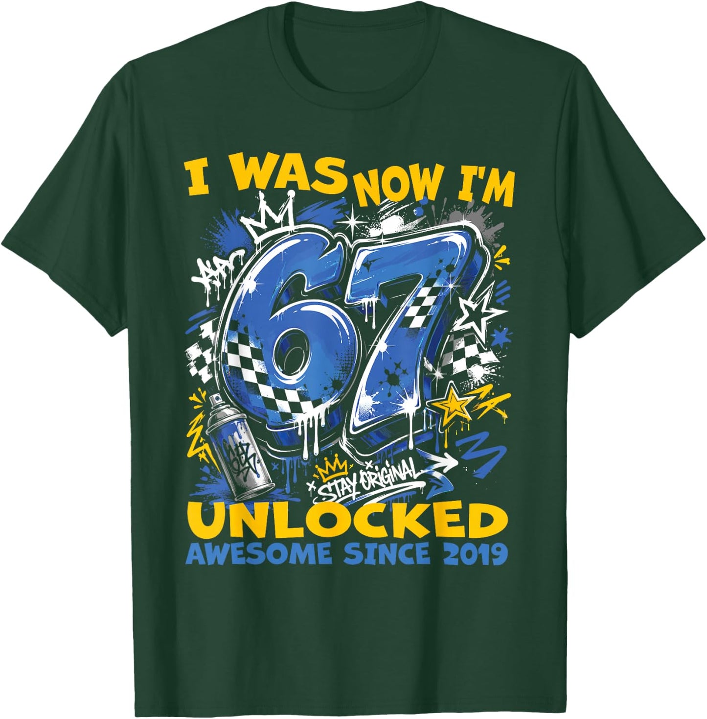 I was 6 Now Im 7 Gamer Boy Birthday Level Up Celebration Fun T-Shirt - T-Shirt | Forest