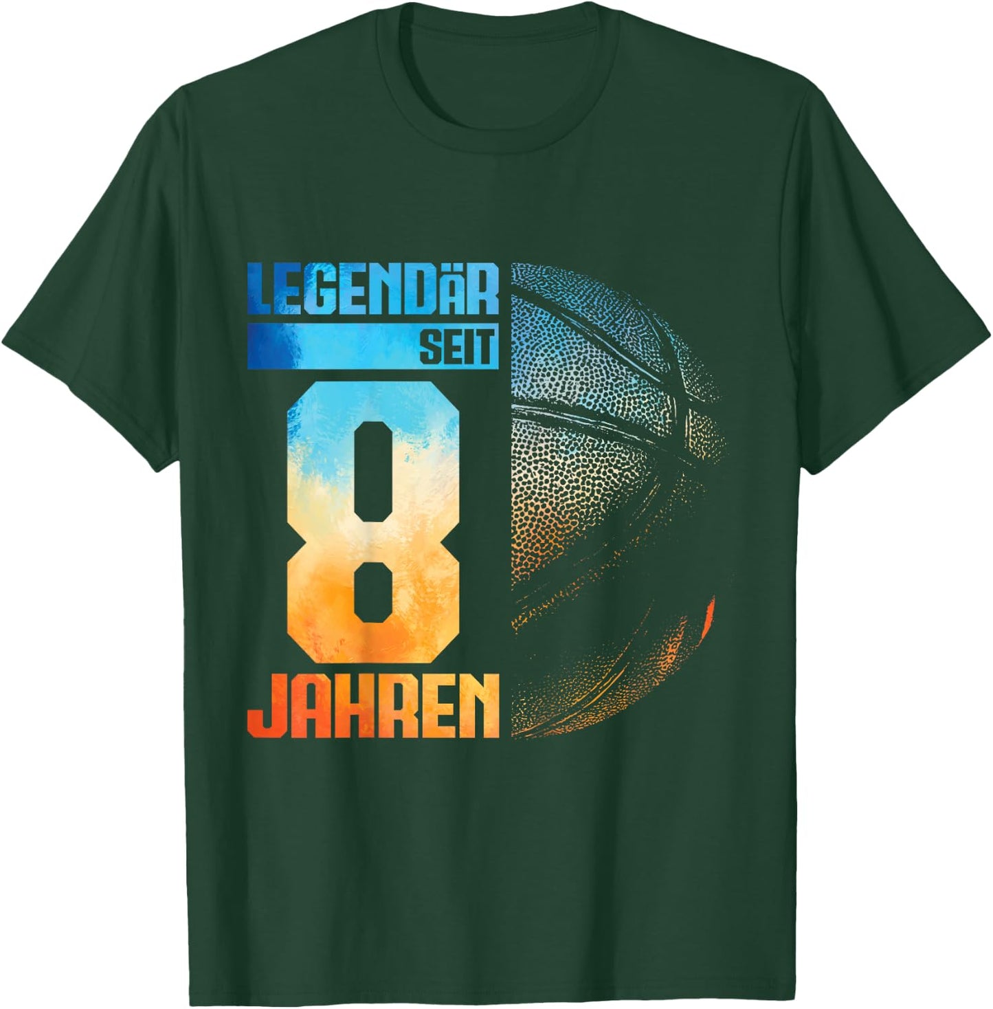 Kids 8th Birthday Retro Basketball Player 8 Years Boy Kids , black T-Shirt - T-Shirt | Forest