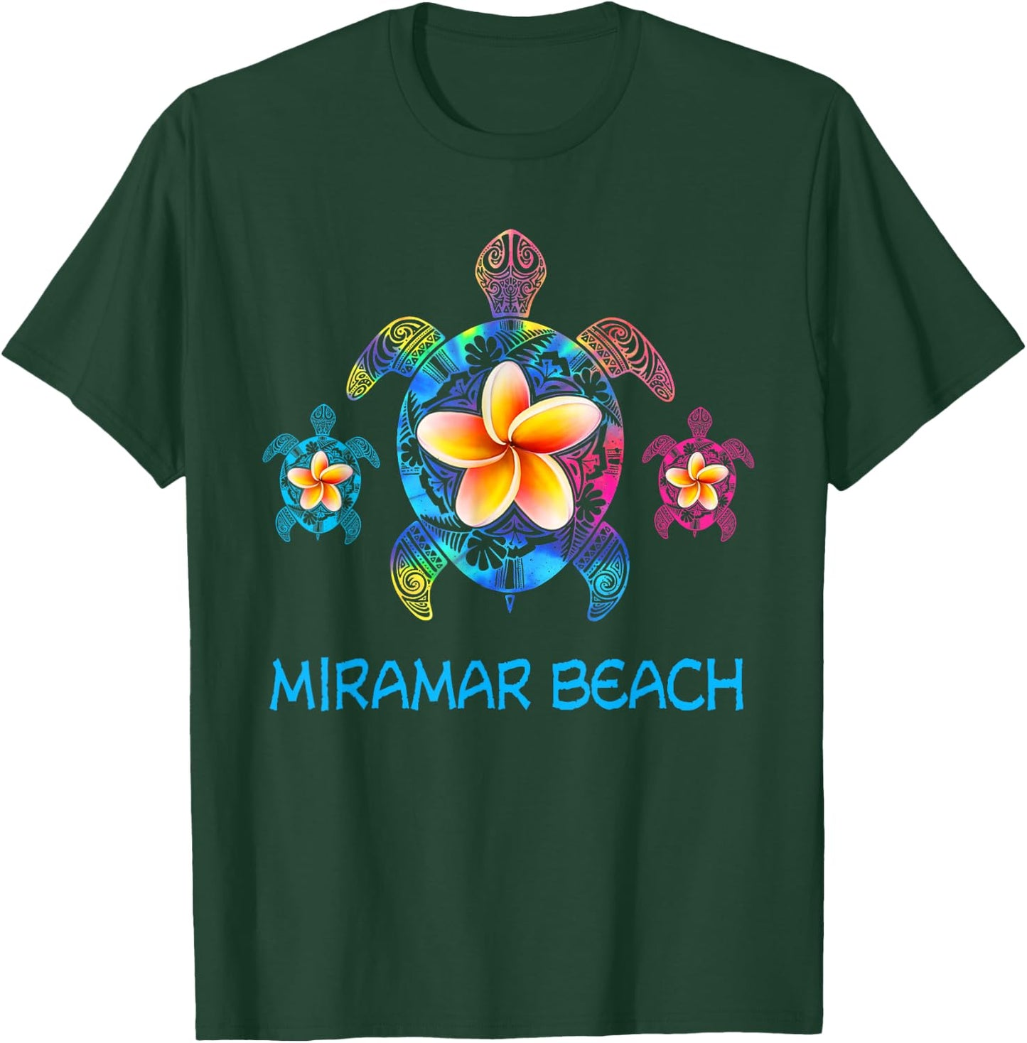 Miramar Beach Florida 2026 Tribal Tie Dye Sea Turtle T-Shirt - T-Shirt | Forest