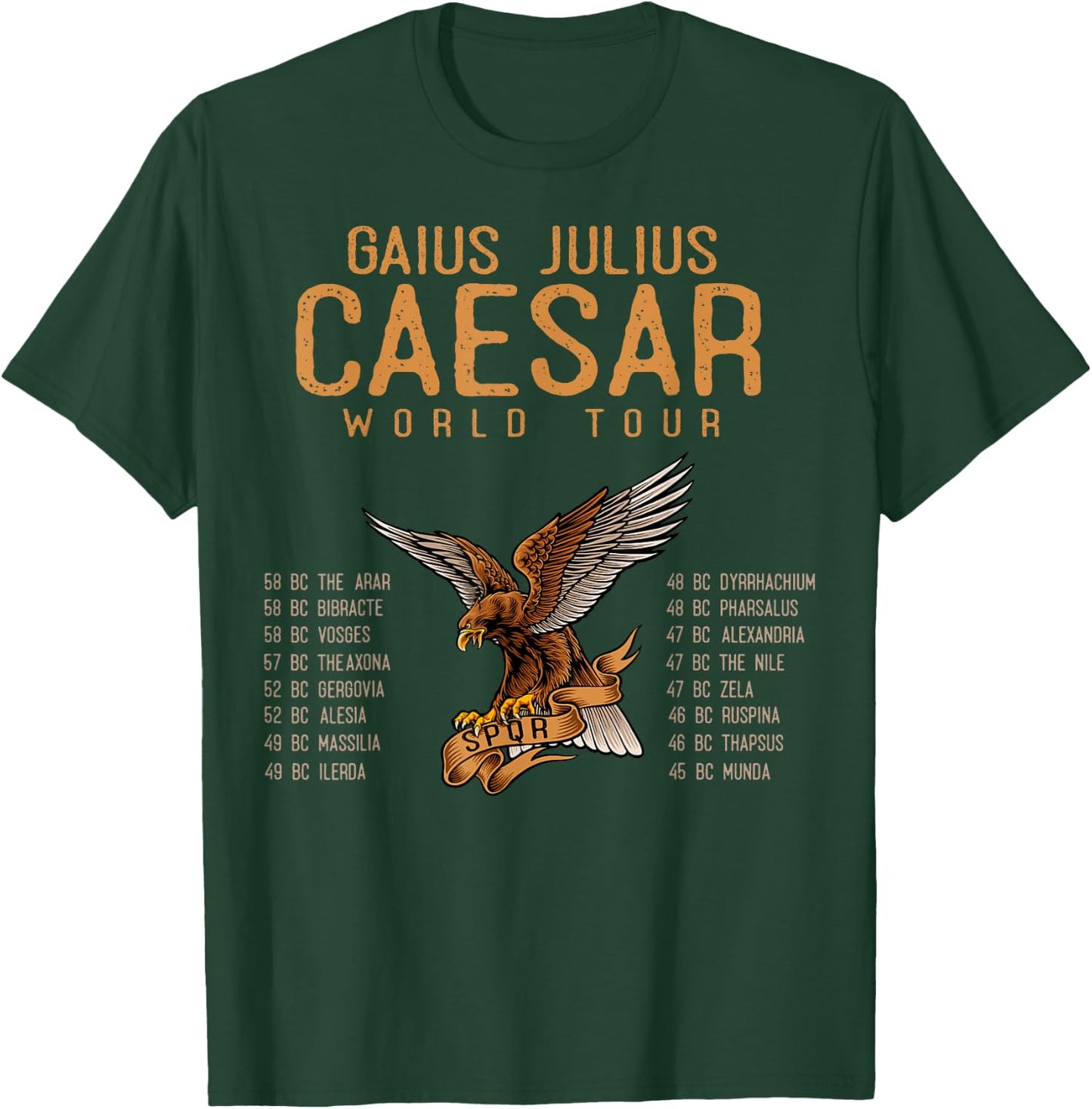 SPQR, Ancient Rome Julius Caesar World Tour, Roman History T-Shirt - T-Shirt | Forest
