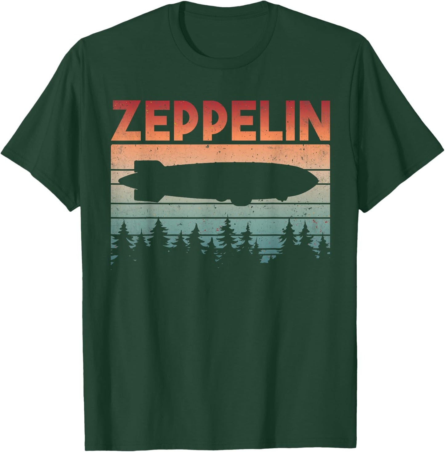 Zeppelin Dirigible Vintage Zepelin Airship Retro Men Women T-Shirt - T-Shirt | Forest