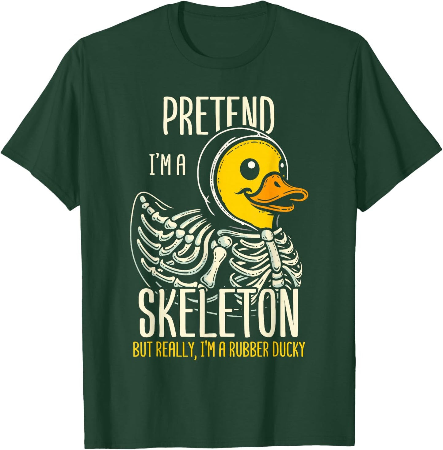 Skeleton Rubber Duck Spooky Duckling T-Shirt - T-Shirt | Forest