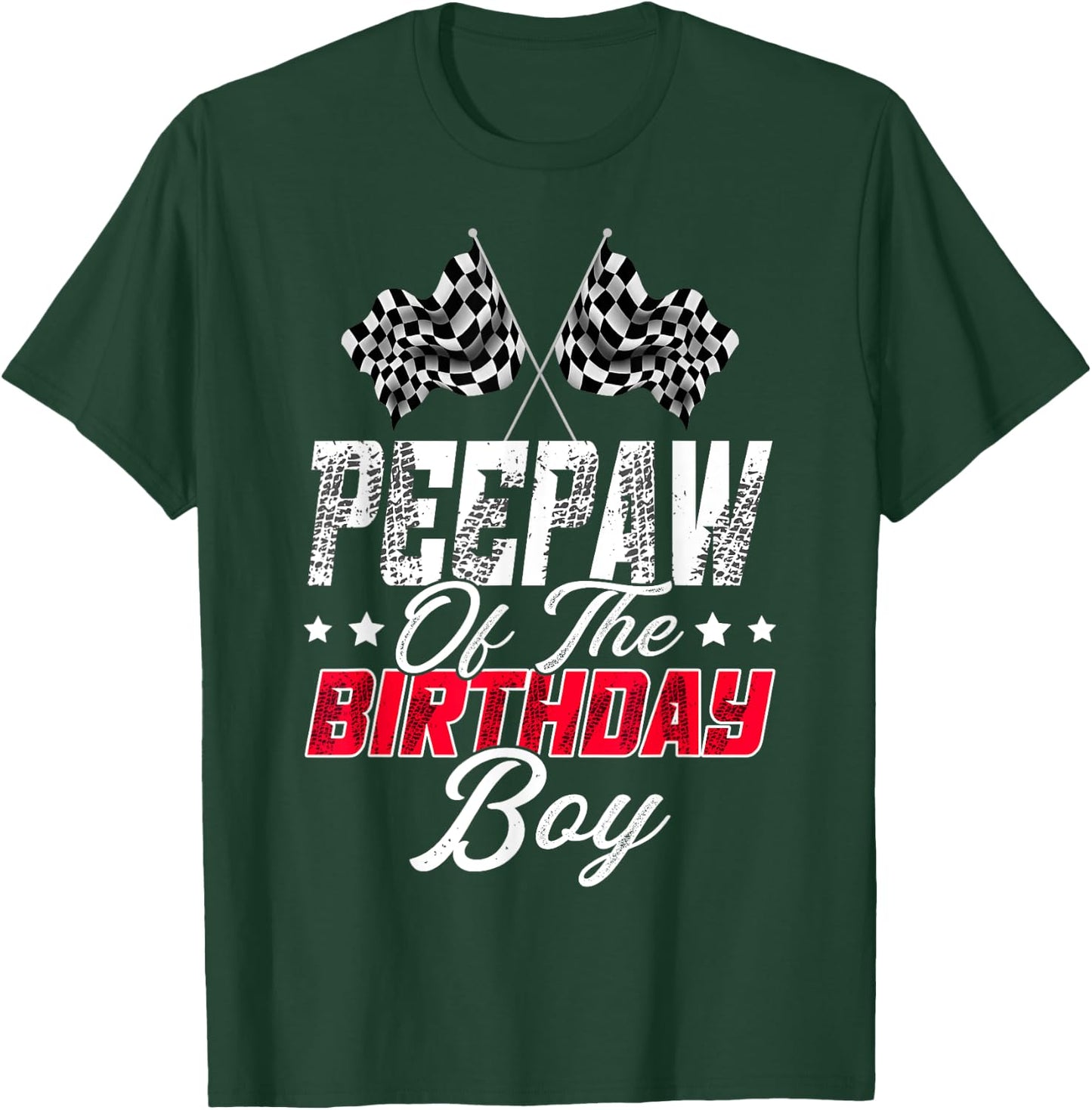 Race Car Peepaw Of The Birthday Boy Racing Family Pit Crew T-Shirt - T-Shirt | Forest