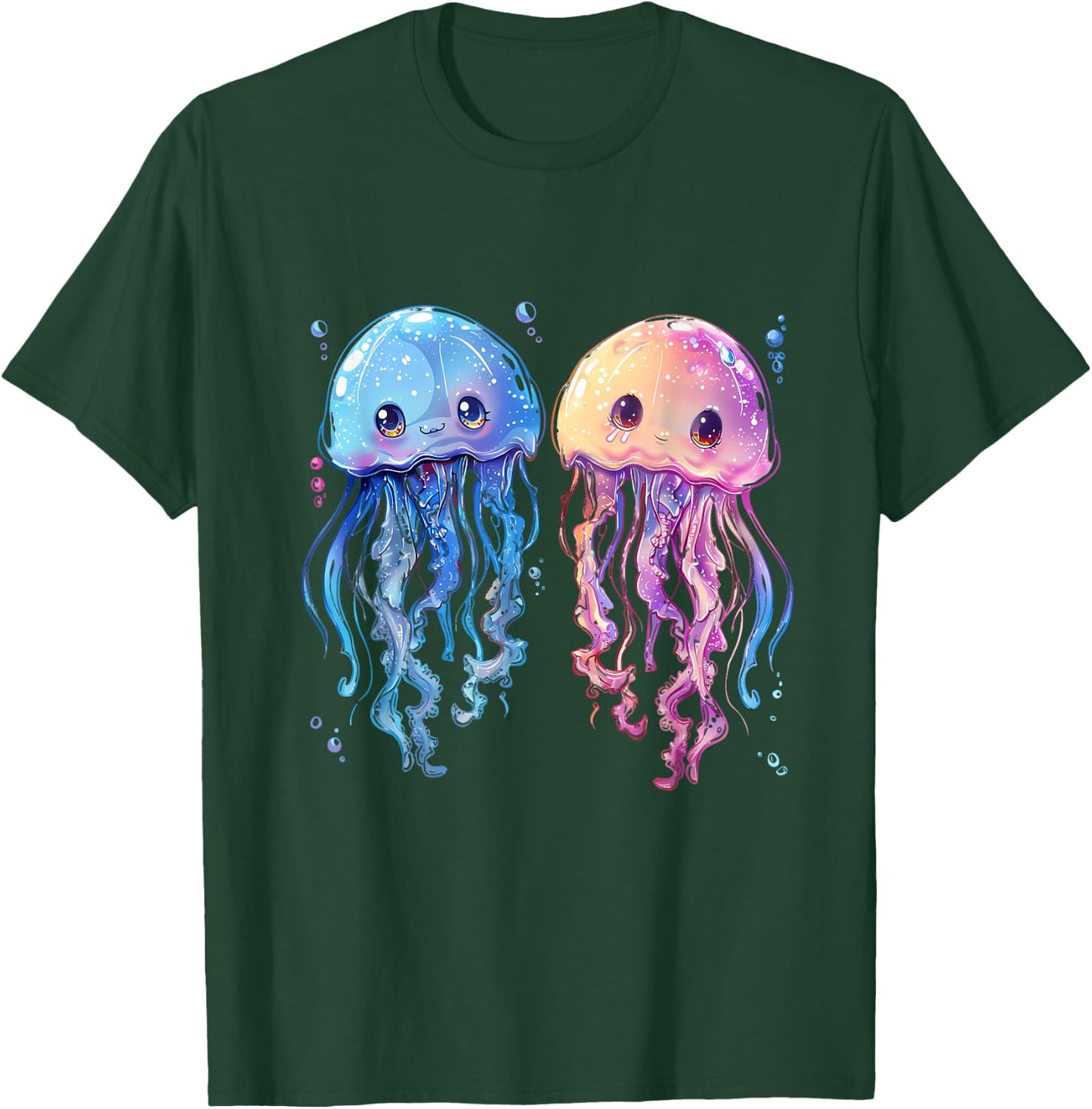 Jellyfish Marine Mammal Sea Ocean Animal Artwork Motif T-Shirt - T-Shirt | Forest