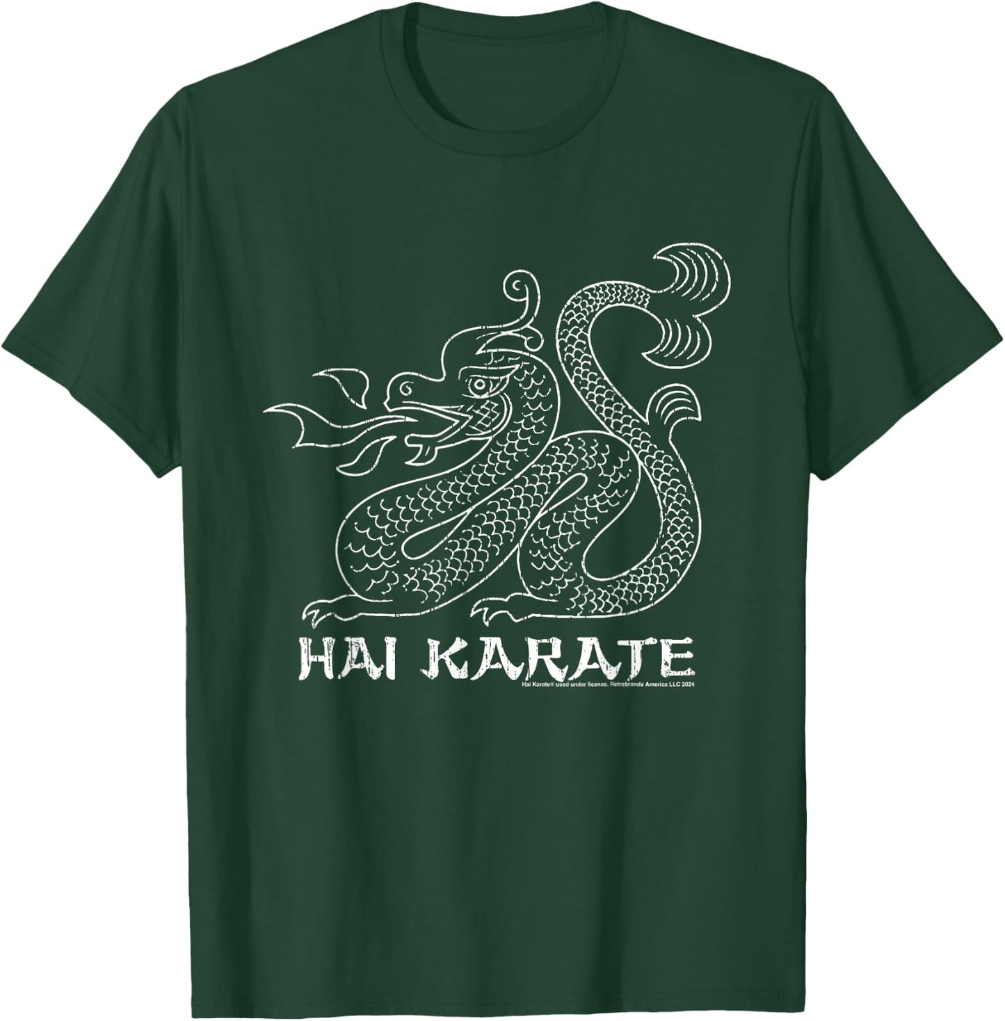 Hai Karate White Dragon Retro Aftershave T-Shirt - T-Shirt | Forest