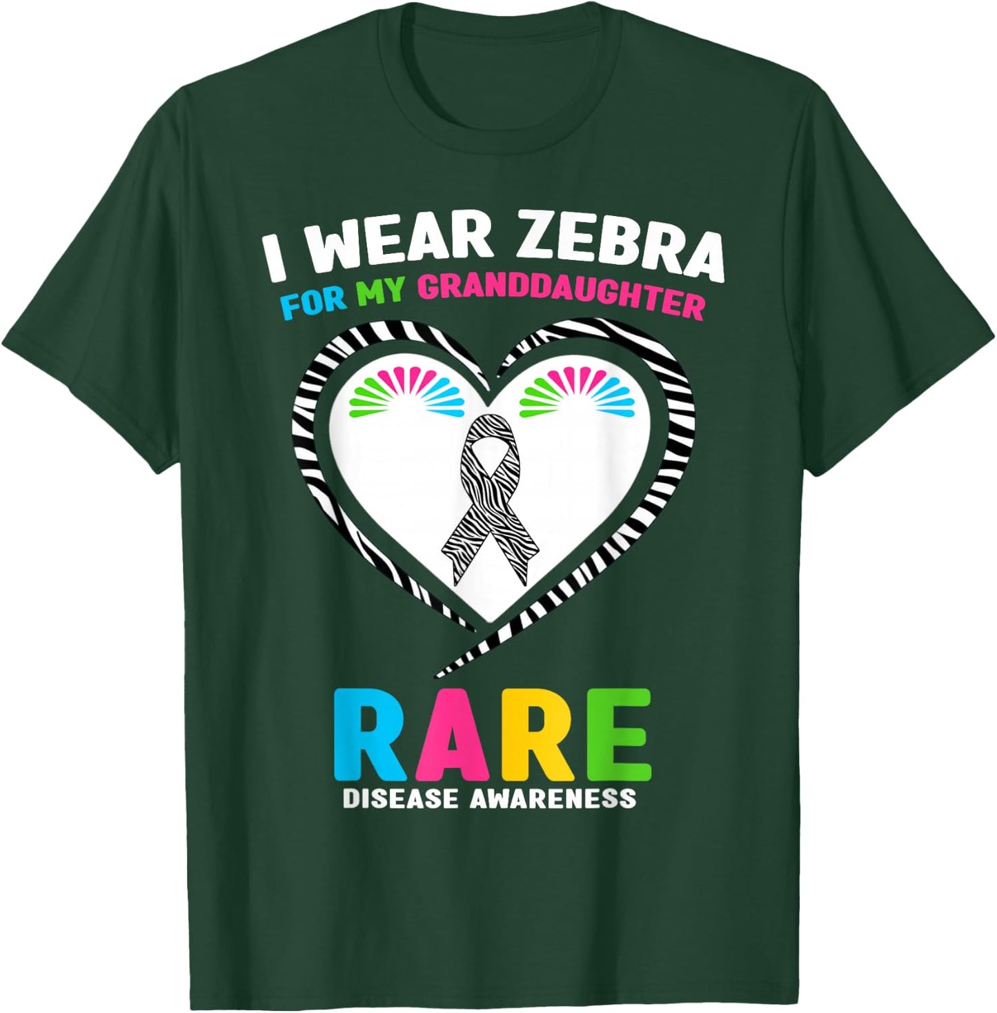 I Wear Zebra for My Granddaughter Rare Disease Day 2026 T-Shirt - T-Shirt | Forest