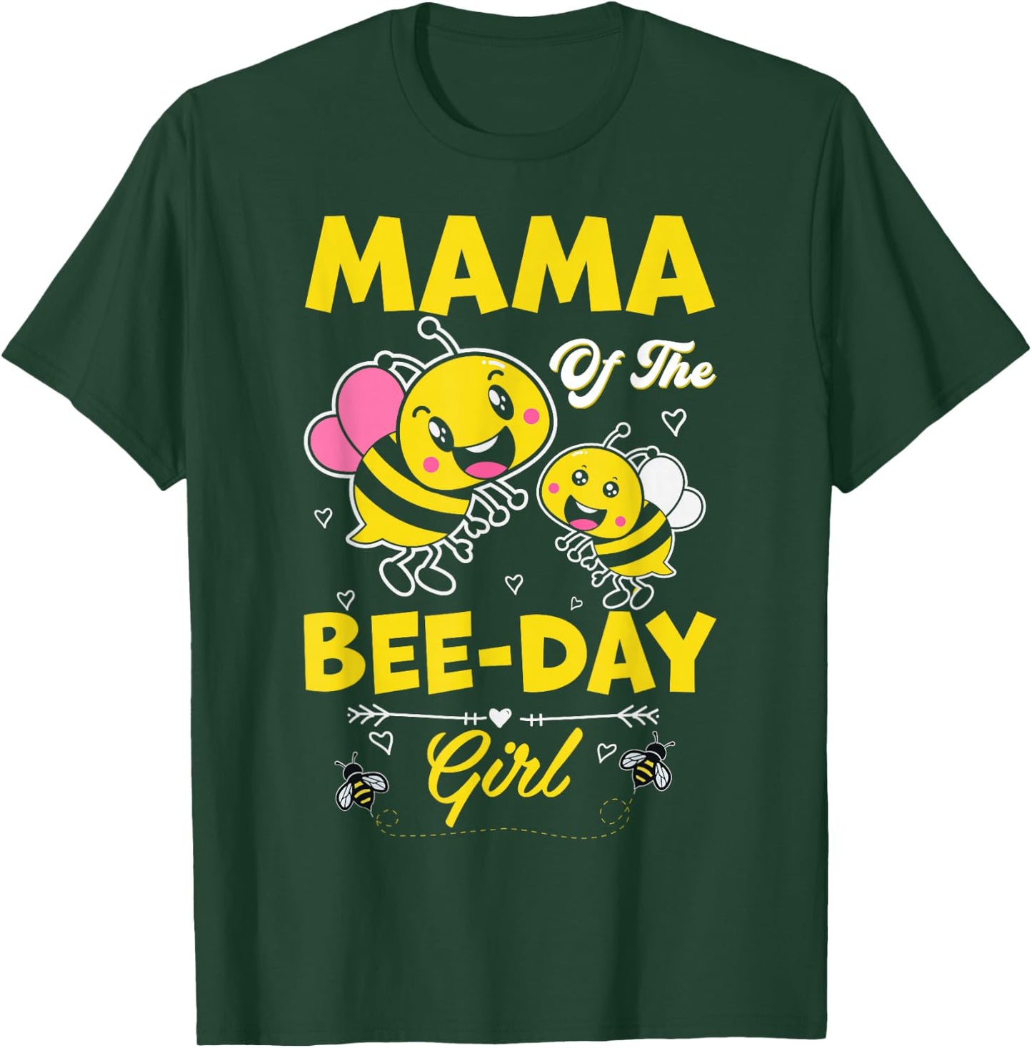 Mama Of The Bee Day Girl Family Matching Birthday Mom Mommy T-Shirt - T-Shirt | Forest