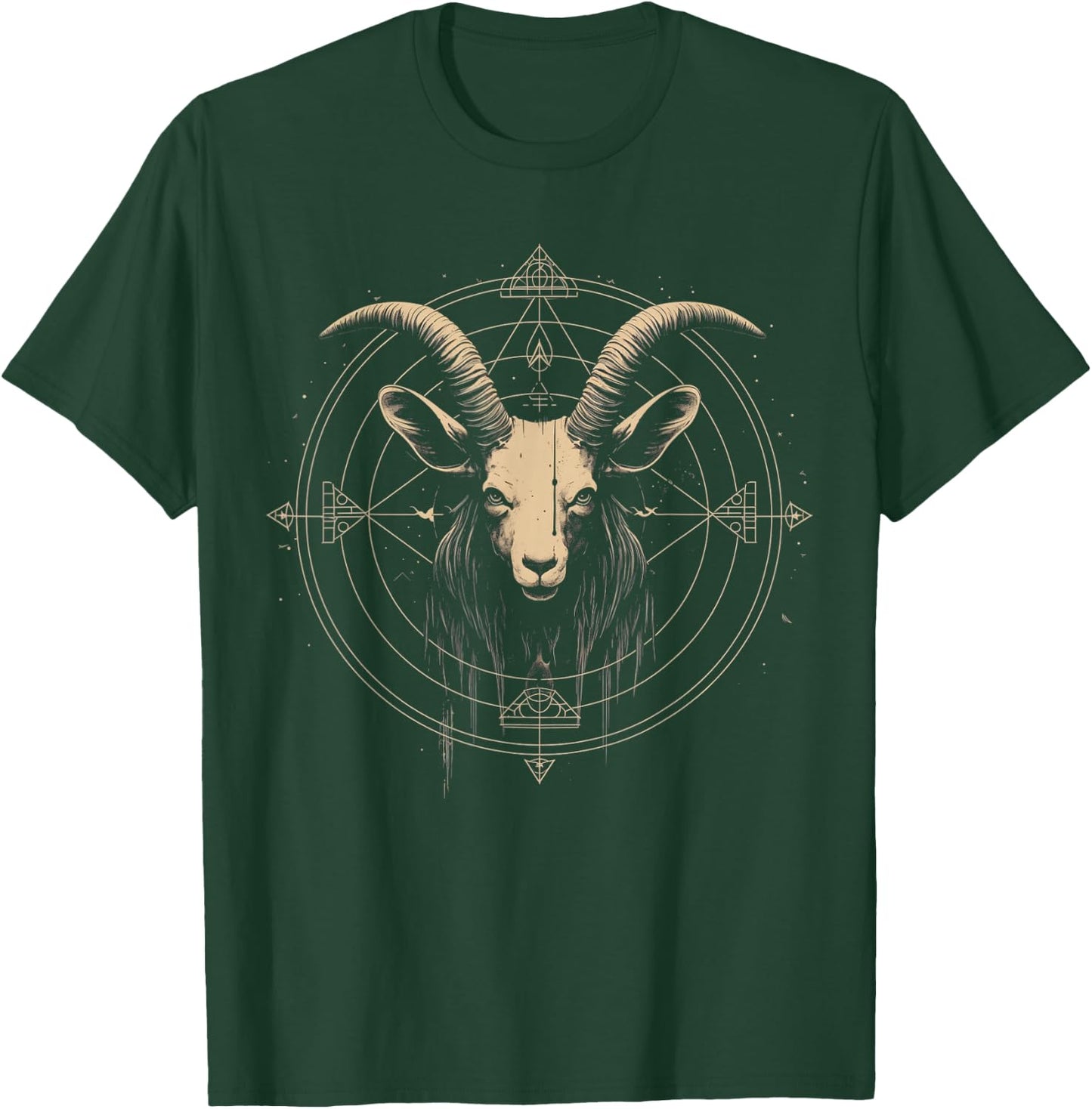 Goat Baphomet Satanic Goat Satanist Witchcraft Occult T-Shirt - T-Shirt | Forest