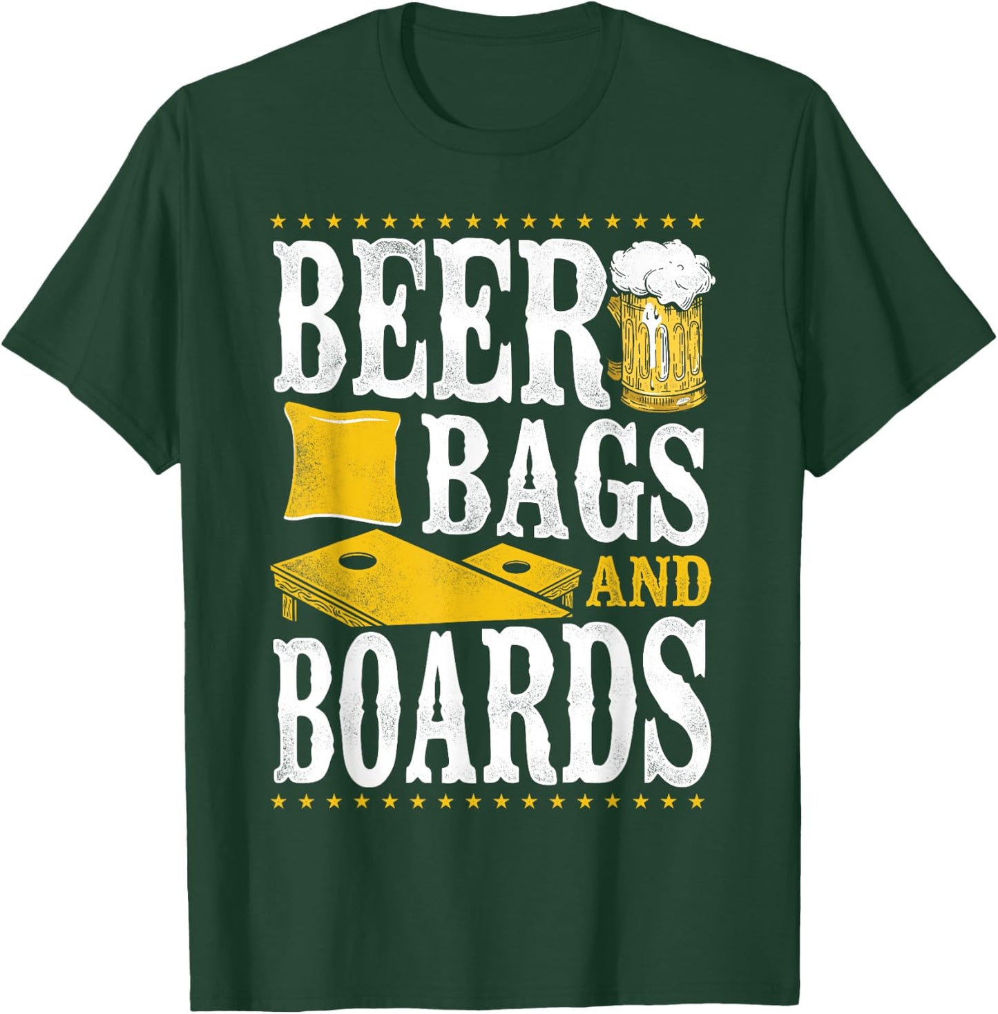 Cornhole Team Bean Bag Player Champ Beer Beer Bags And T-Shirt - T-Shirt | Forest