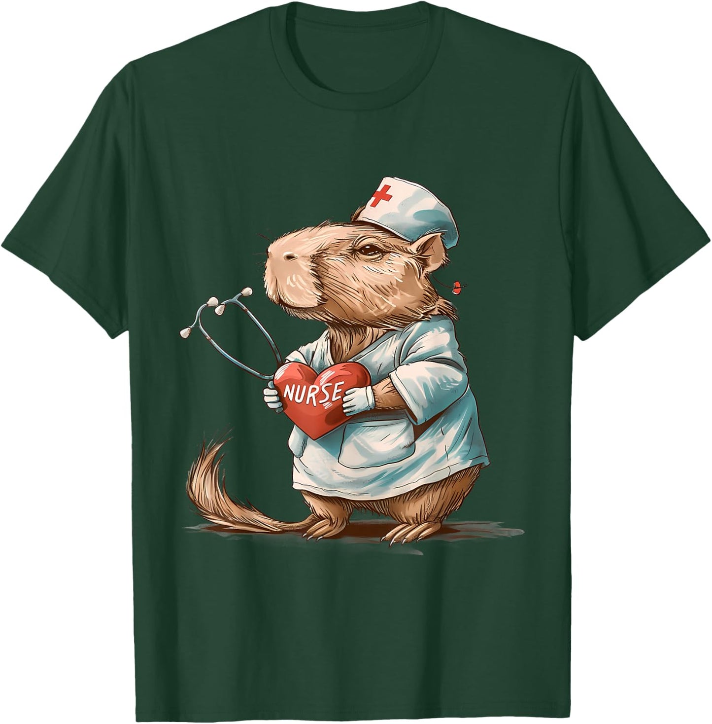 Capybara Stéthoscope d'infirmière Capybara Docteur T-Shirt - T-Shirt | Forest