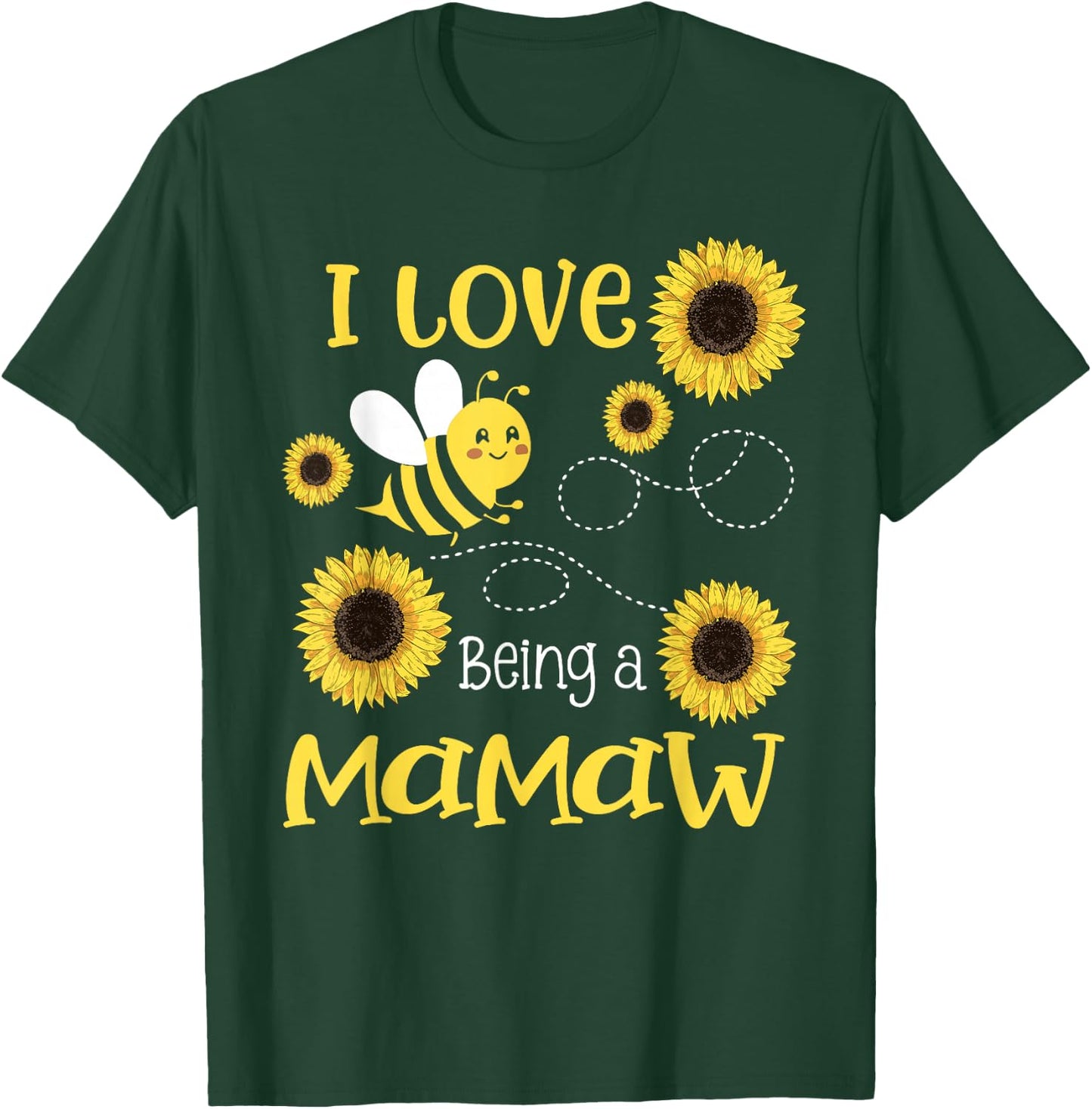 I Love Being A Mamaw Sunflower Bee Lover T-Shirt - T-Shirt | Forest