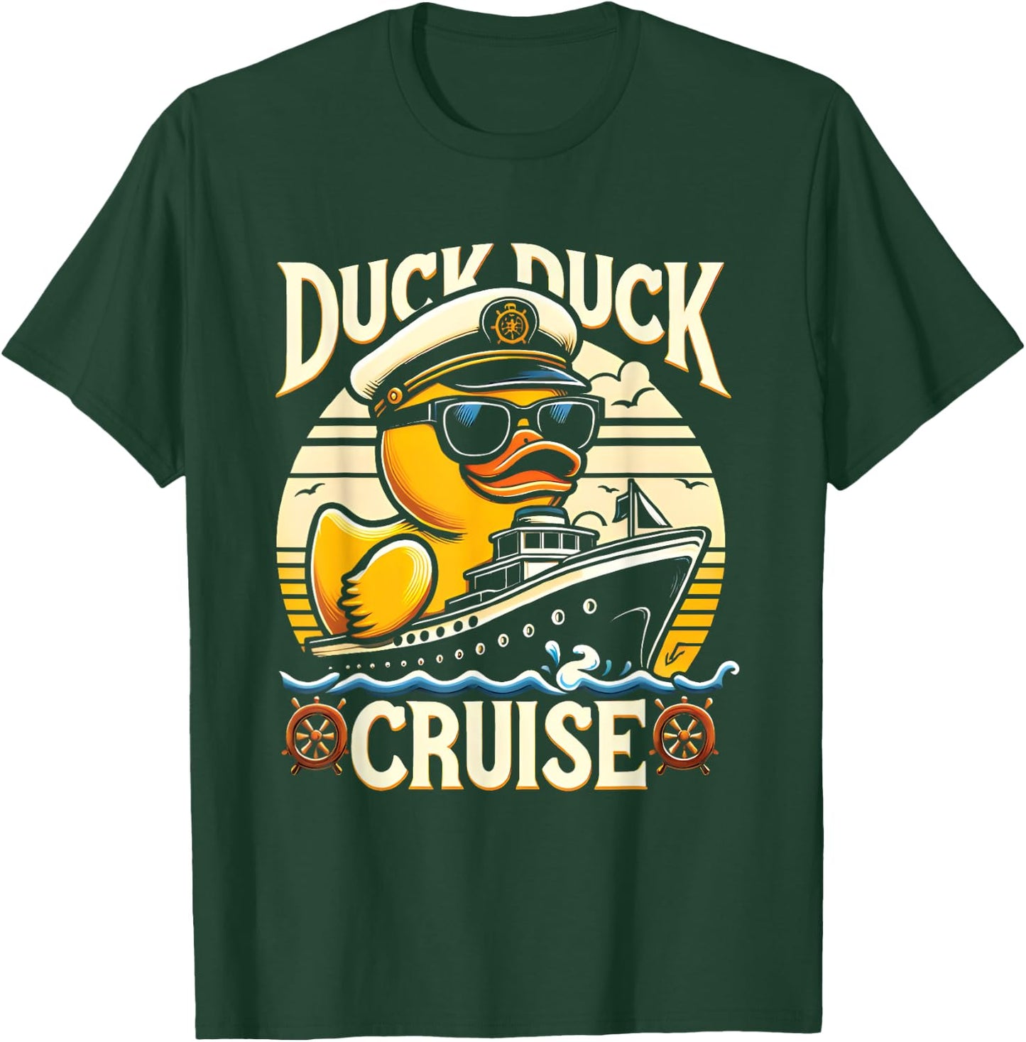 Vintage Duck Duck Cruise Funny Family Cruising Matching T-Shirt - T-Shirt | Forest