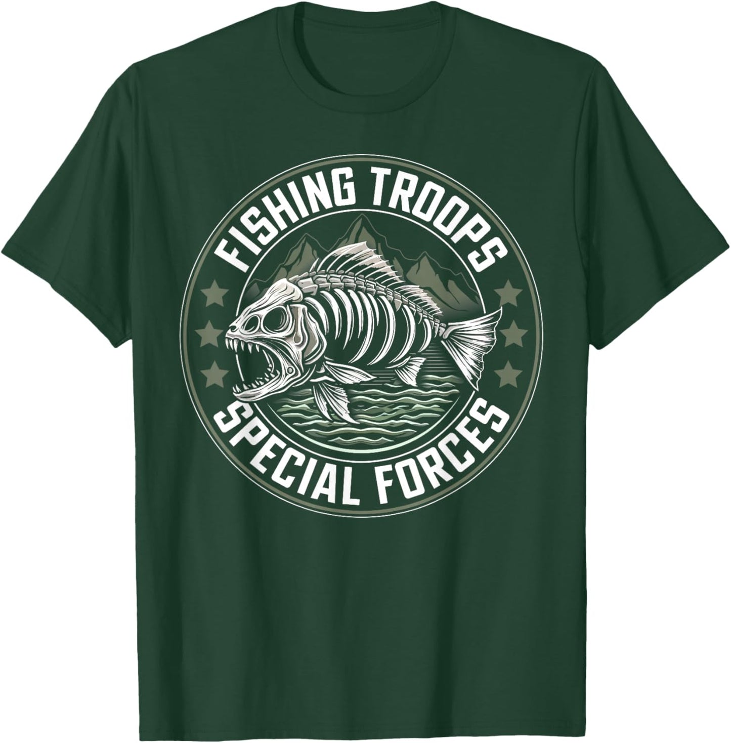 Fishing Troops Special Forces Funny Fisherman Saying , black T-Shirt - T-Shirt | Forest