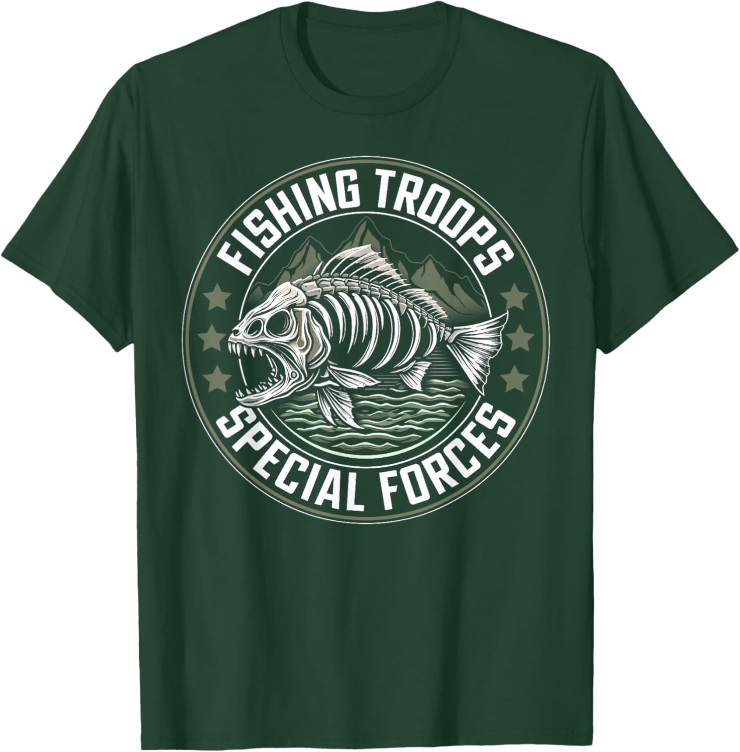 Fishing Troops Special Forces Funny Fisherman Saying , black T-Shirt - T-Shirt | Forest