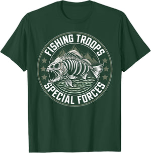Fishing Troops Special Forces Funny Fisherman Saying , black T-Shirt - T-Shirt | Forest