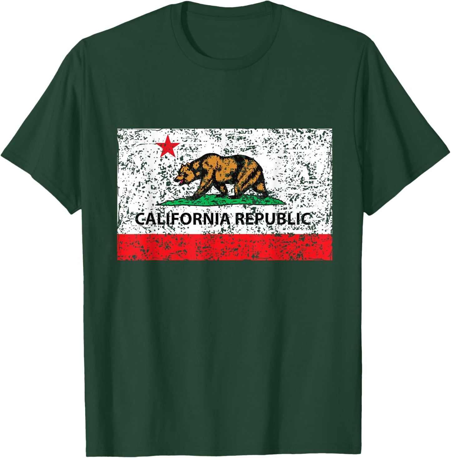 California Republic Cali Flag SoCal Norcal Cencal T T-Shirt - T-Shirt | Forest
