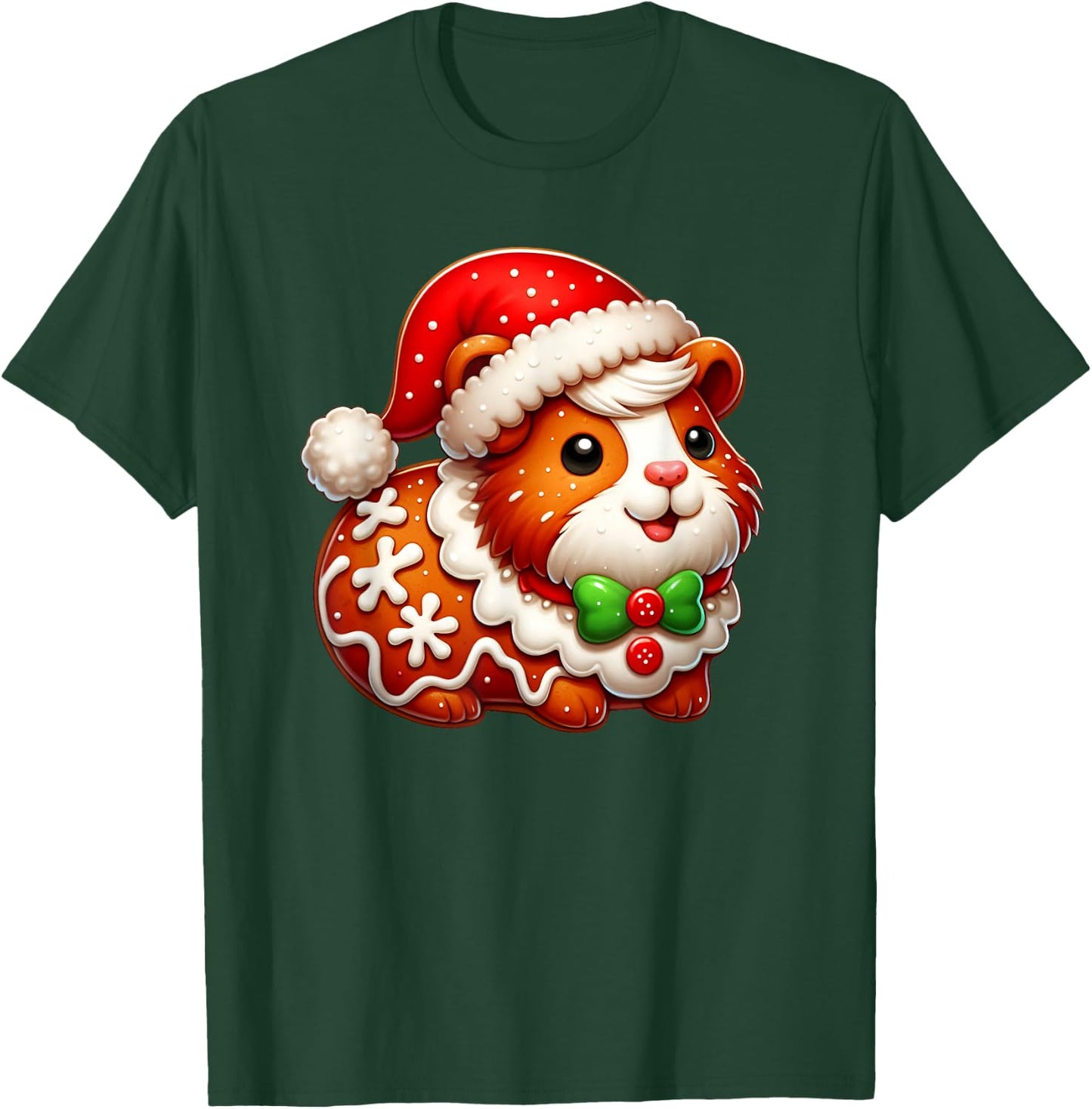 Funny Gingerbread Man Guinea Pig Christmas Kids T-Shirt - T-Shirt | Forest