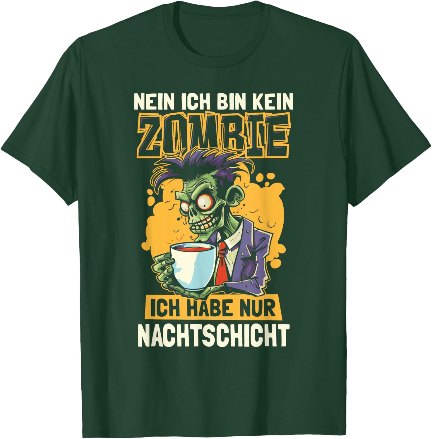 Funny Night Service Night Shift Worker Zombie , black T-Shirt - T-Shirt | Forest