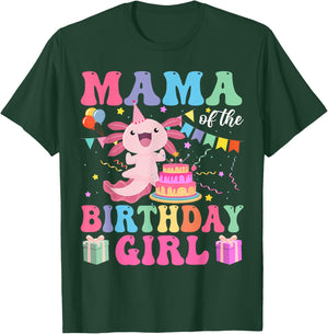 Mama Of the Birthday Axolotl Girl Family Matching Bday Party T-Shirt - T-Shirt | Forest