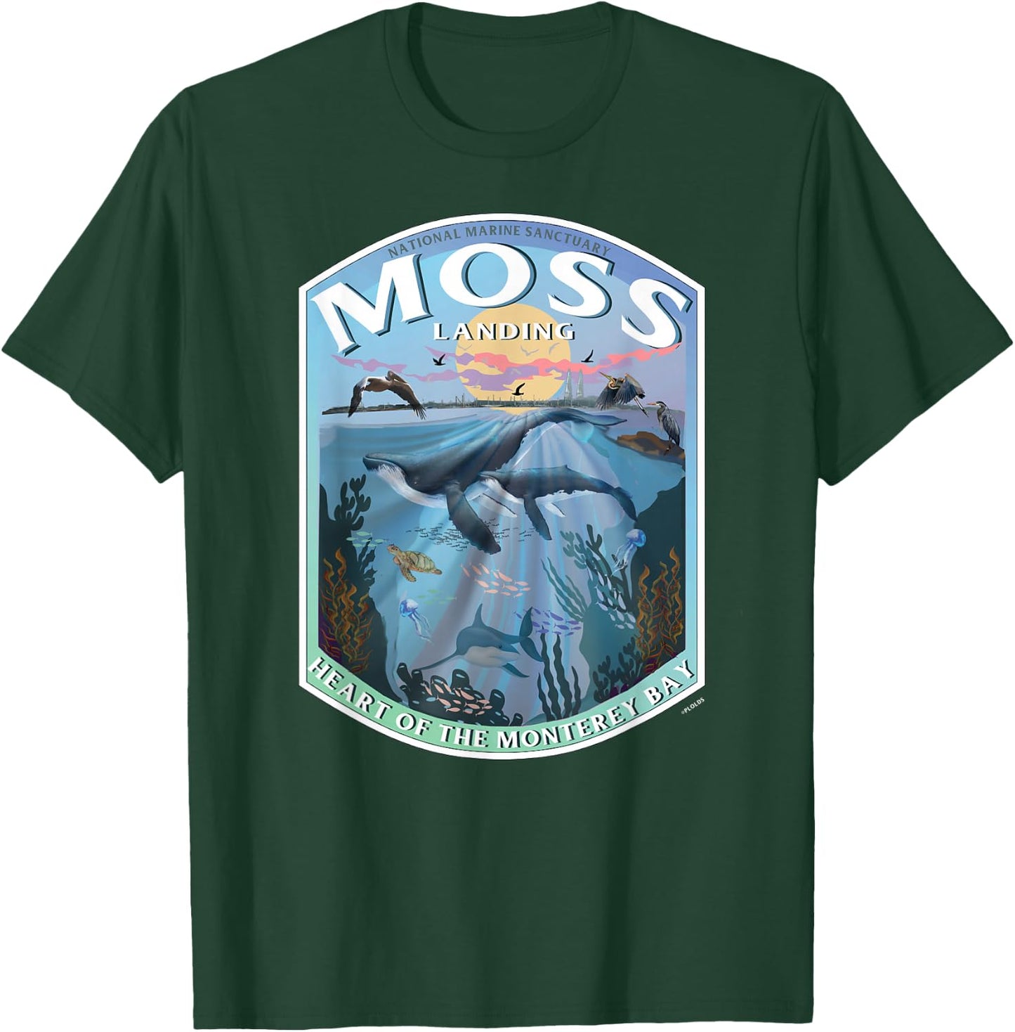 Moss Landing California Monterey Heart of the Bay Souvenir T-Shirt - T-Shirt | Forest