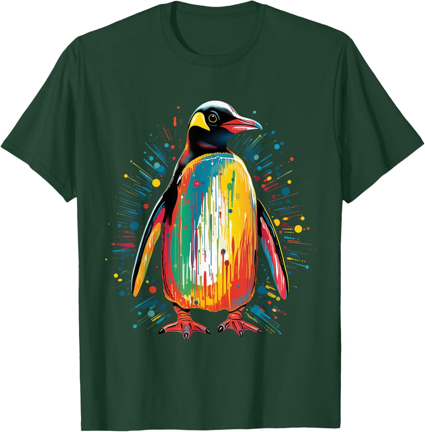 Penguin Colorful Artwork Kids Penguin Lover T-Shirt - T-Shirt | Forest