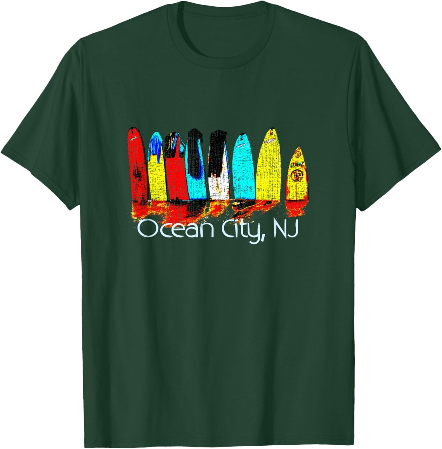 Ocean City New Jersey Surfing T-Shirt - T-Shirt | Forest