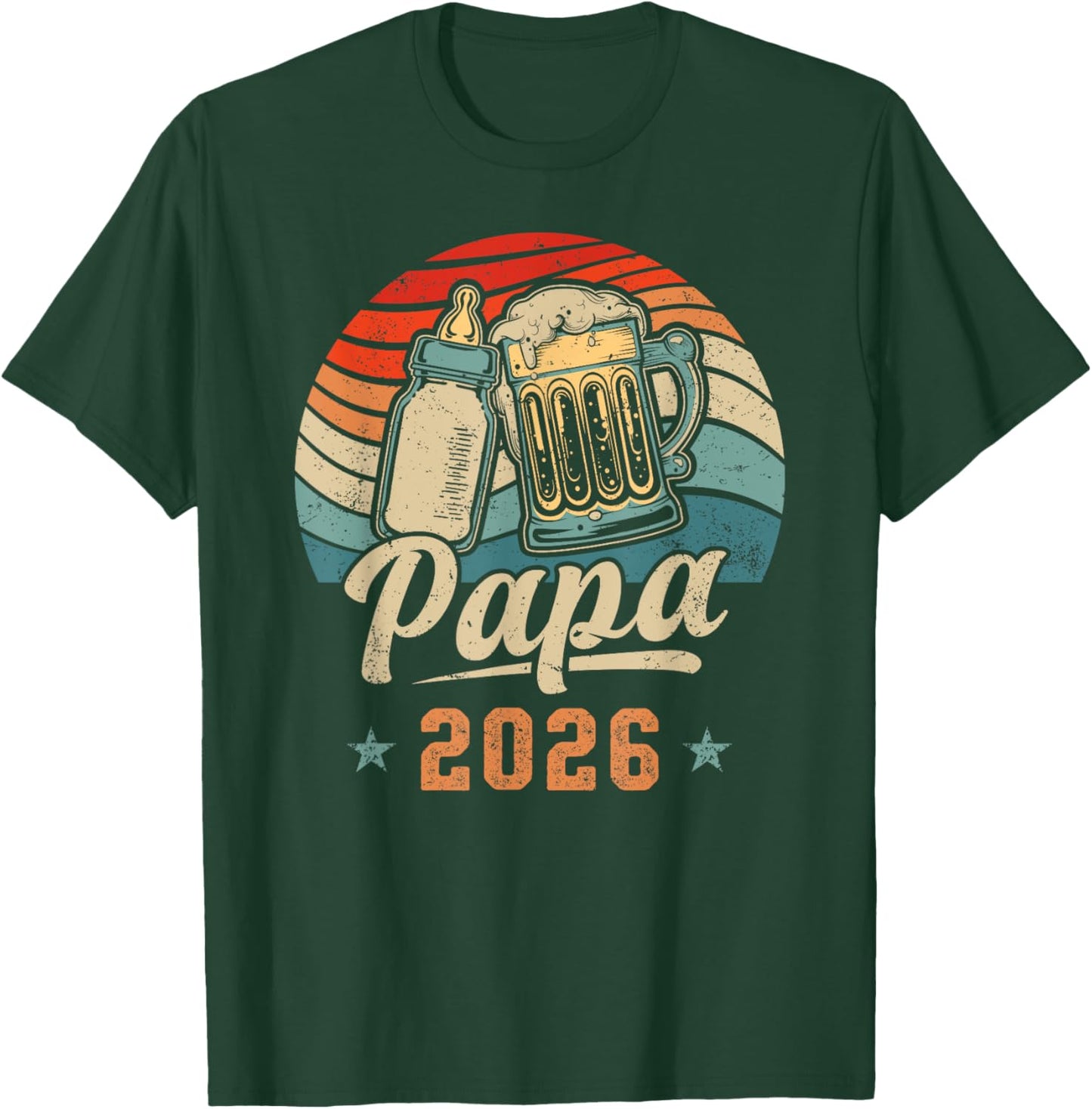 Papa 2026, First Time Father, Father's Day, Fresh Dad T-Shirt - T-Shirt | Forest
