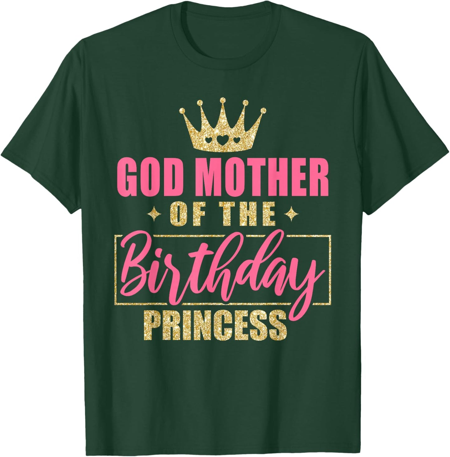 IZI POD Godmother Of The Birthday Princess Girls Party - Black, Small T-Shirt - T-Shirt | Forest