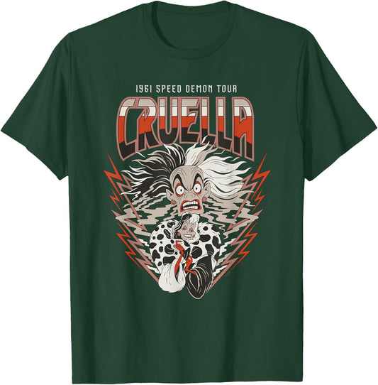 Disney Villains Cruella De Vil 1961 Speed Demon Tour Band T-Shirt - T-Shirt | Forest