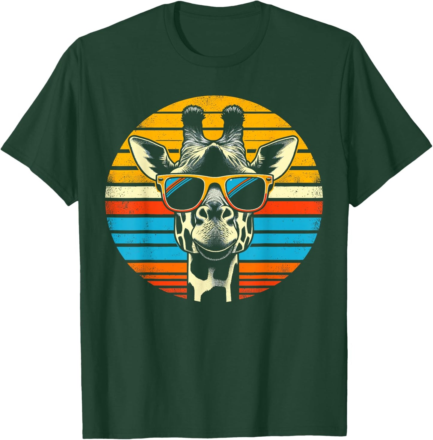 Giraffe Vintage Sunglasses T-Shirt - T-Shirt | Forest