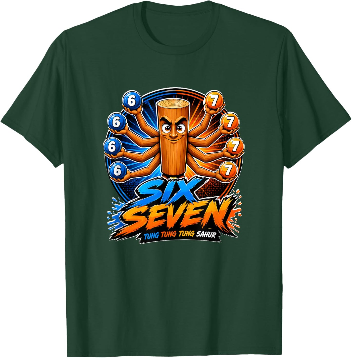 Six Seven Tung Tung Sahur Kids 67 Boys Youth 6-7 Meme Funny T-Shirt - T-Shirt | Forest