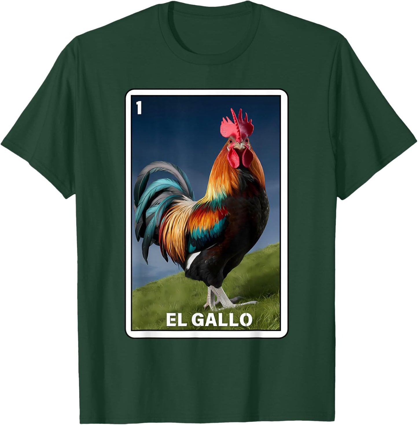 El Gallo Mexican Lottery Bingo Game Traditional Rooster Card T-Shirt - T-Shirt | Forest