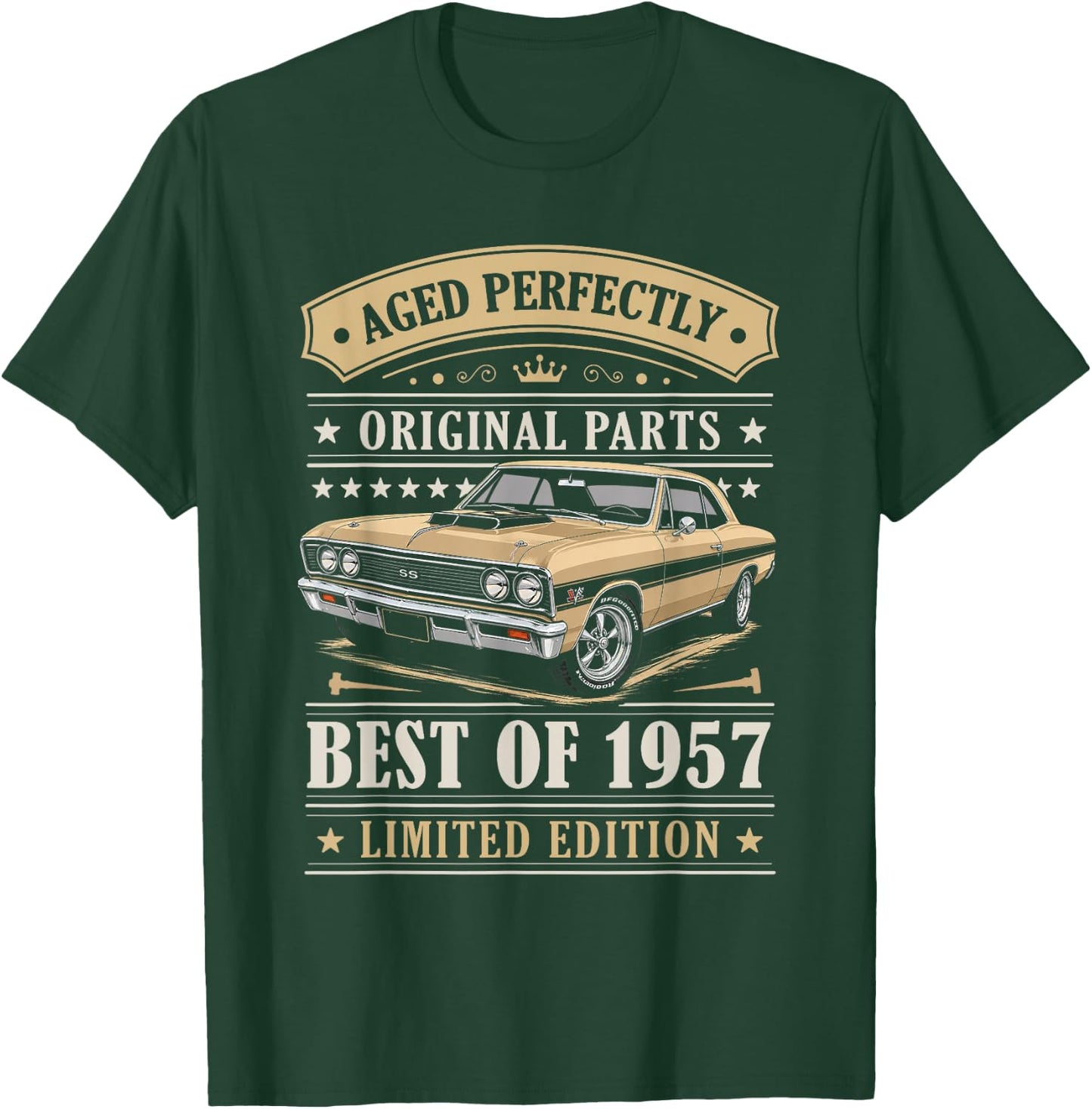 Best of 1957 Birthday Classic Car Limited Edition 1957 T-Shirt - T-Shirt | Forest