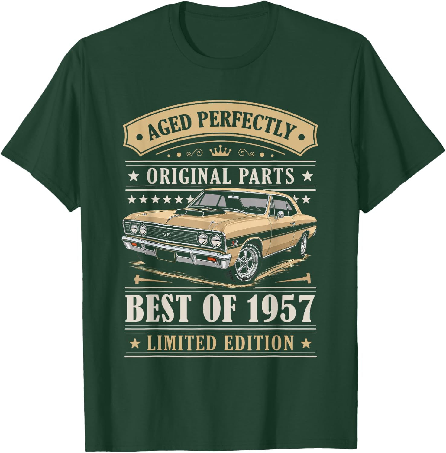Best of 1957 Birthday Classic Car Limited Edition 1957 T-Shirt - T-Shirt | Forest