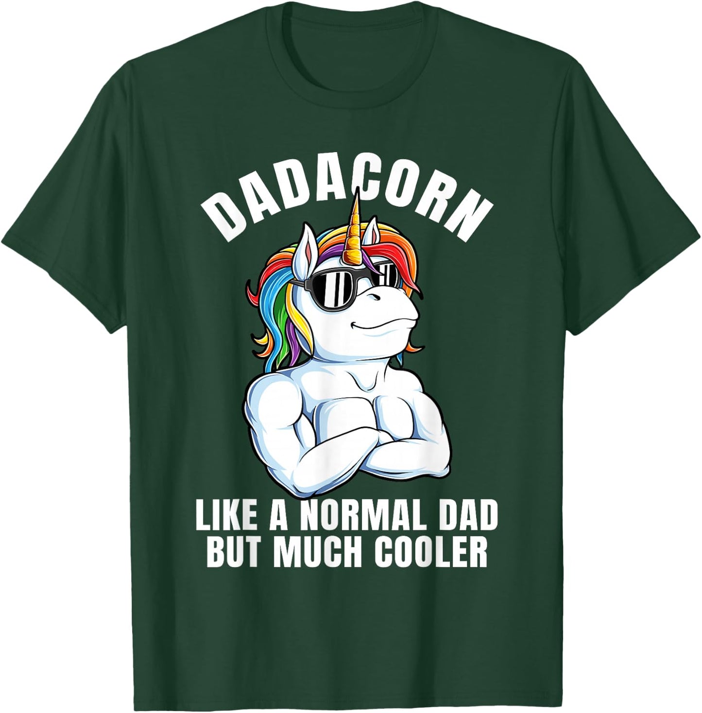 Dadacorn Cool Rainbow Dad Unicorn Costume T-Shirt - T-Shirt | Forest