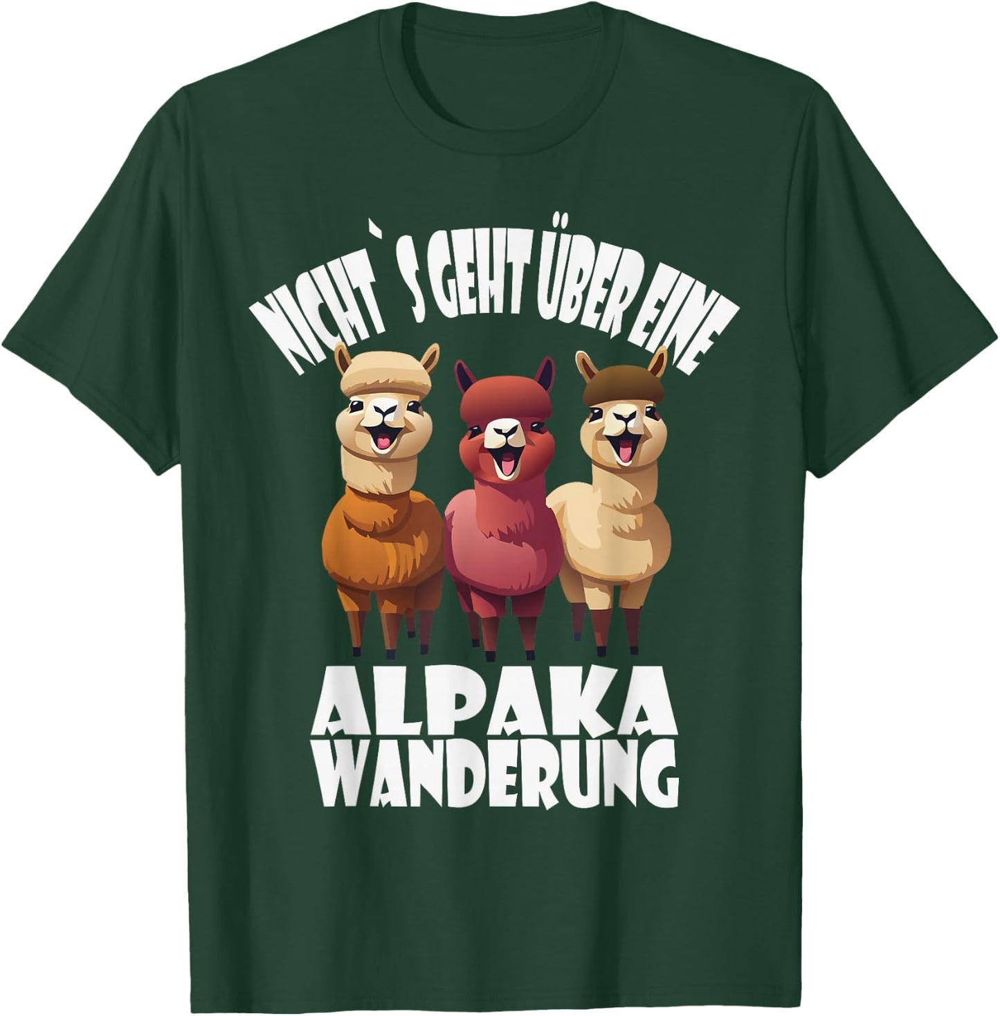 Alpaka Wanderung, lustiges Alpaka und Lama Spruch T-Shirt - T-Shirt | Forest