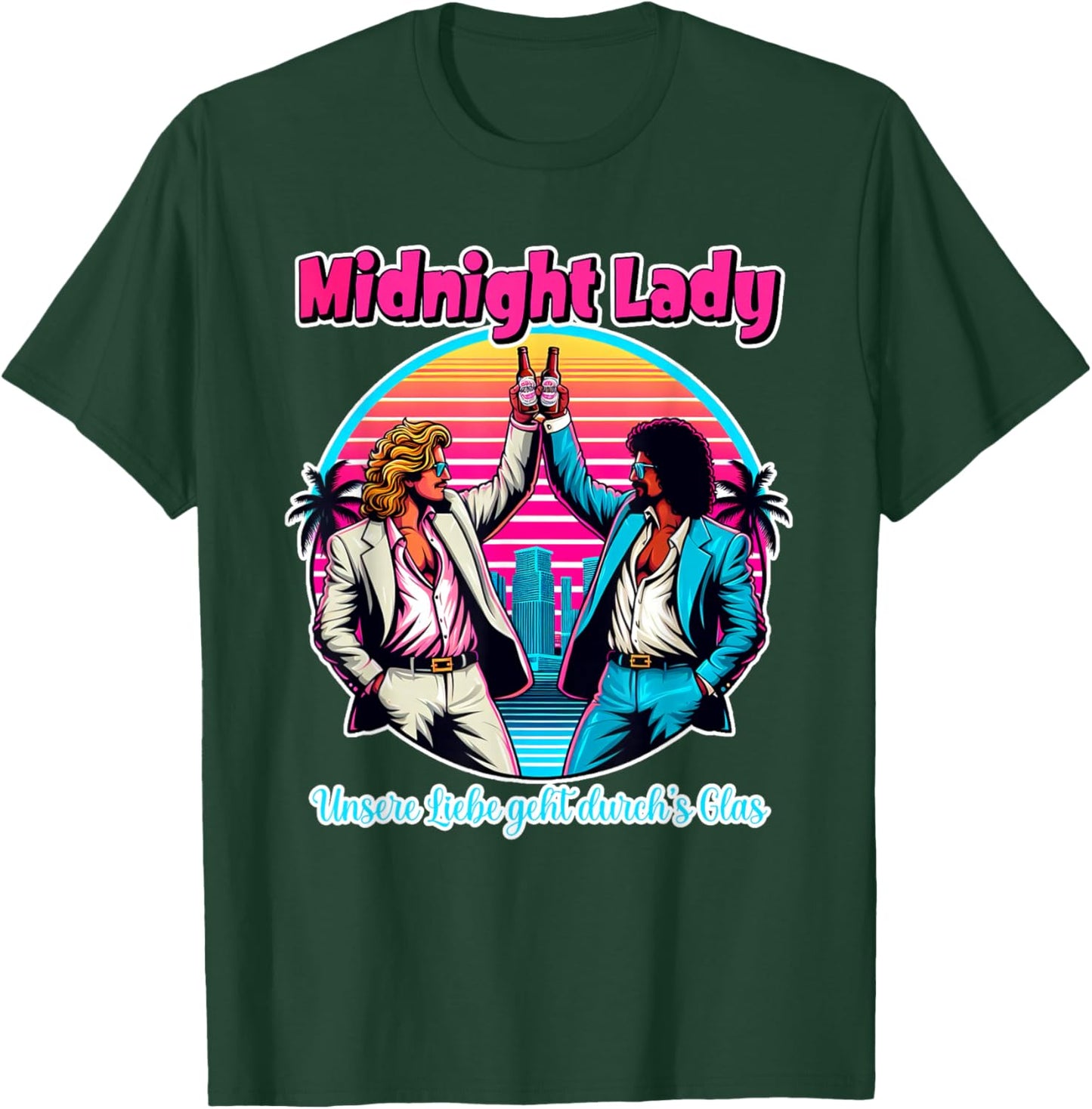 Midnight Lady, Malle Party, Buffalo, 80s Party, Malle Song , black T-Shirt - T-Shirt | Forest