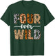 Four Ever Wild 4th Birthday 4 Year Old Birthday Zoo Safari T-Shirt - T-Shirt | Forest
