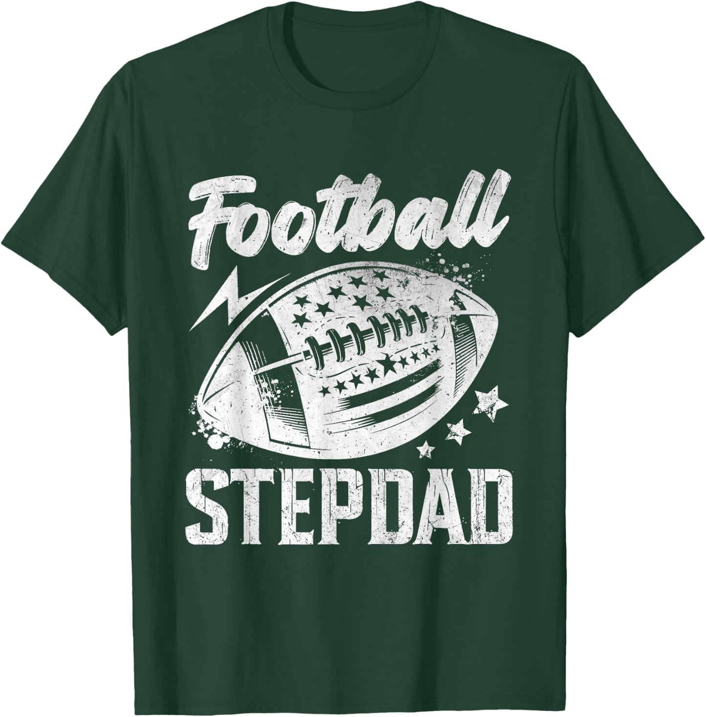 Vintage Football Stepdad Gifts For Father's Day Dad Grandpa T-Shirt - T-Shirt | Forest